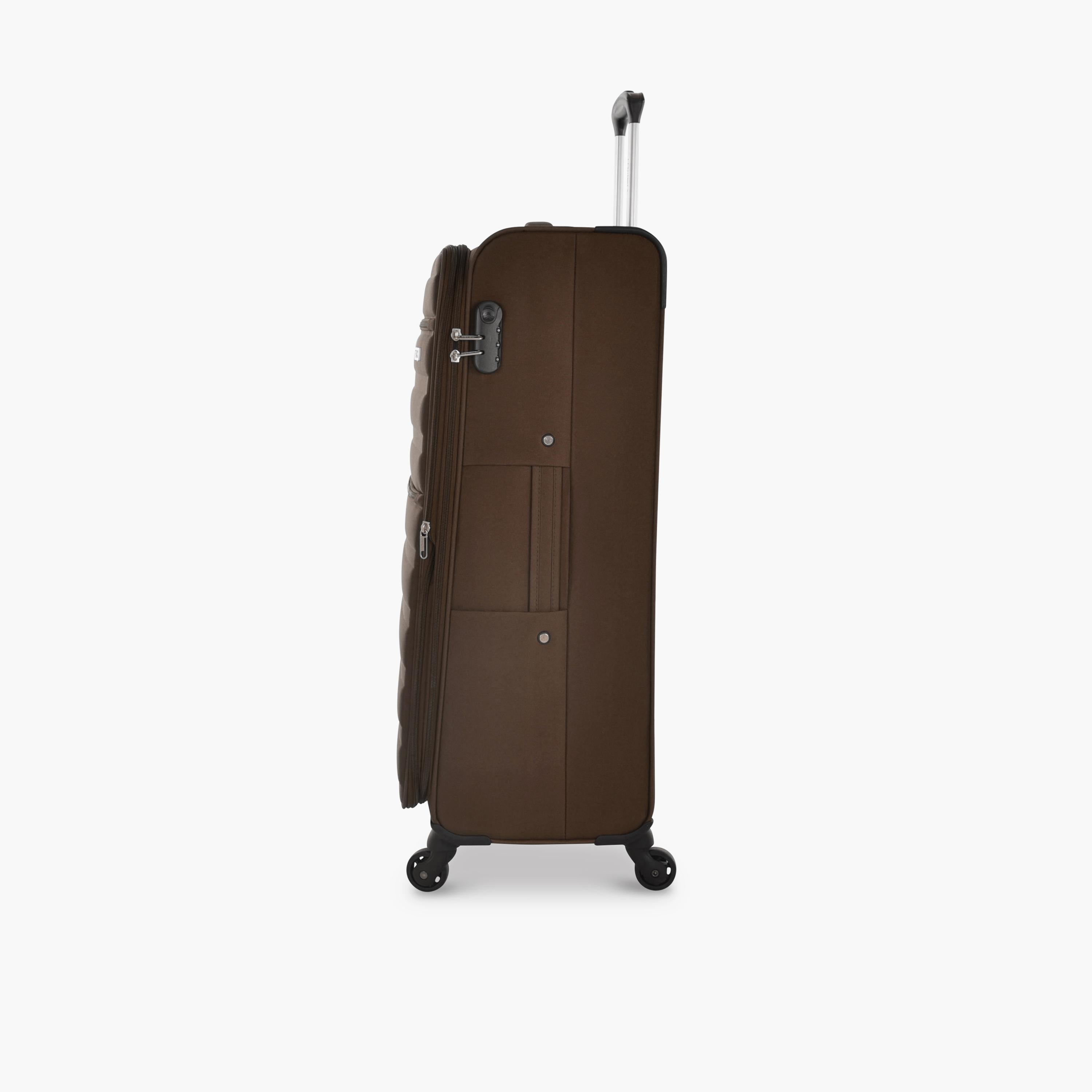 Track Set of 4 Polyester Soft Sided 4-Wheeler Spinner Trolley Bag with Combination Lock-travel-luggagesandbags-luggage-image-6