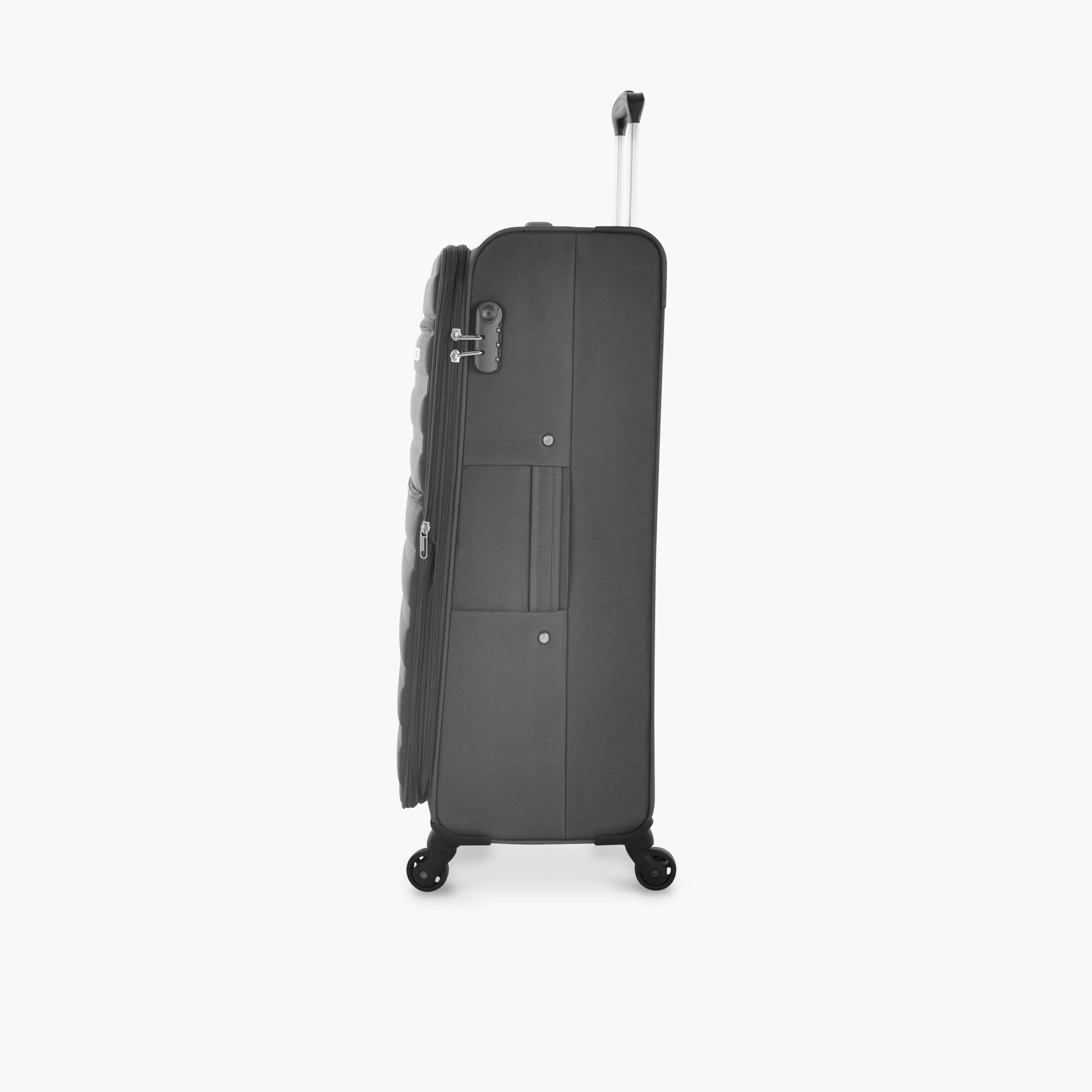 Track Set of 4 Polyester Soft Sided 4-Wheeler Spinner Trolley Bag with Combination Lock-travel-luggagesandbags-luggage-image-6