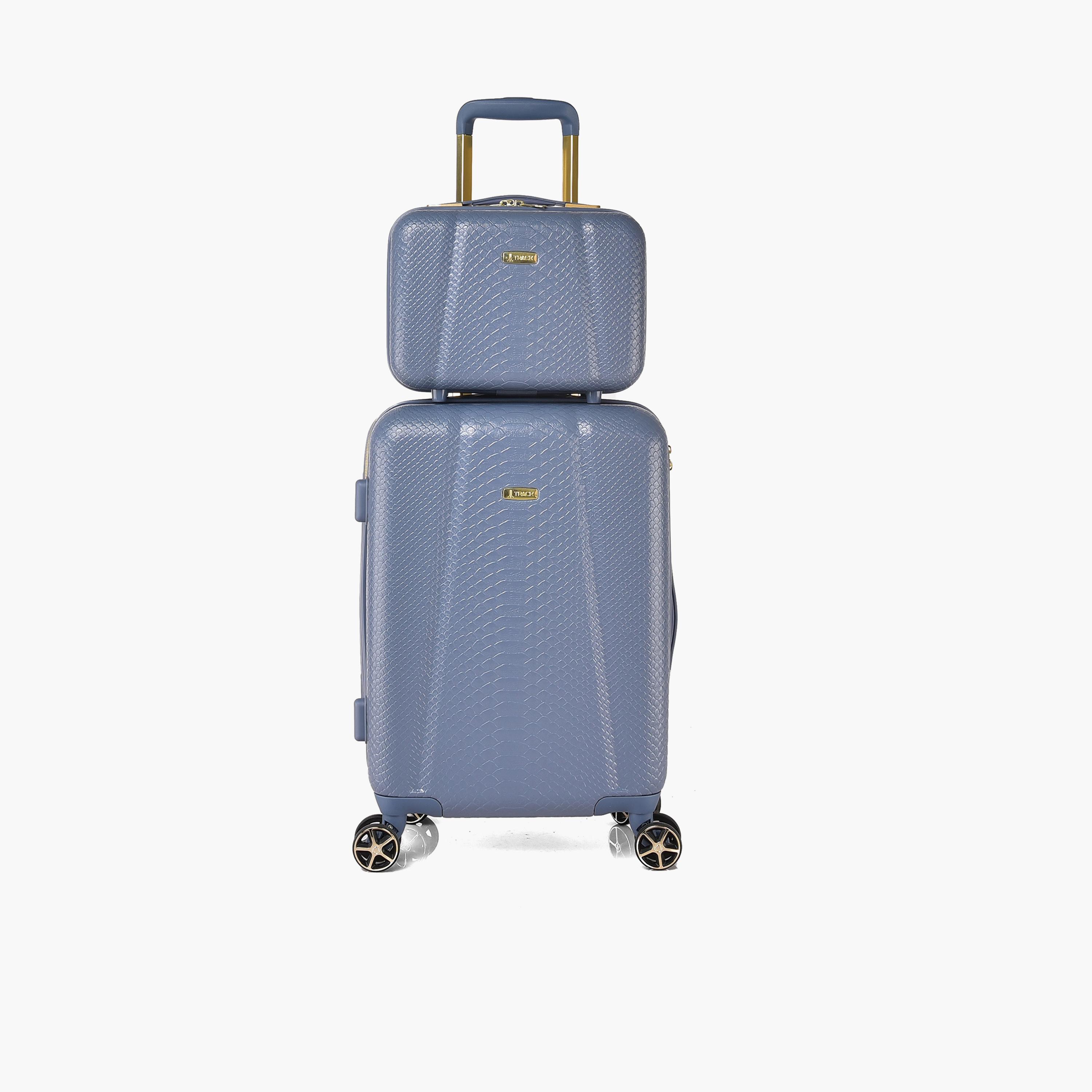Track Set of 2 ABS Hard Sided 4-Wheeler Spinner Trolley Bag with Combination Lock-travel-luggagesandbags-luggage-image-1