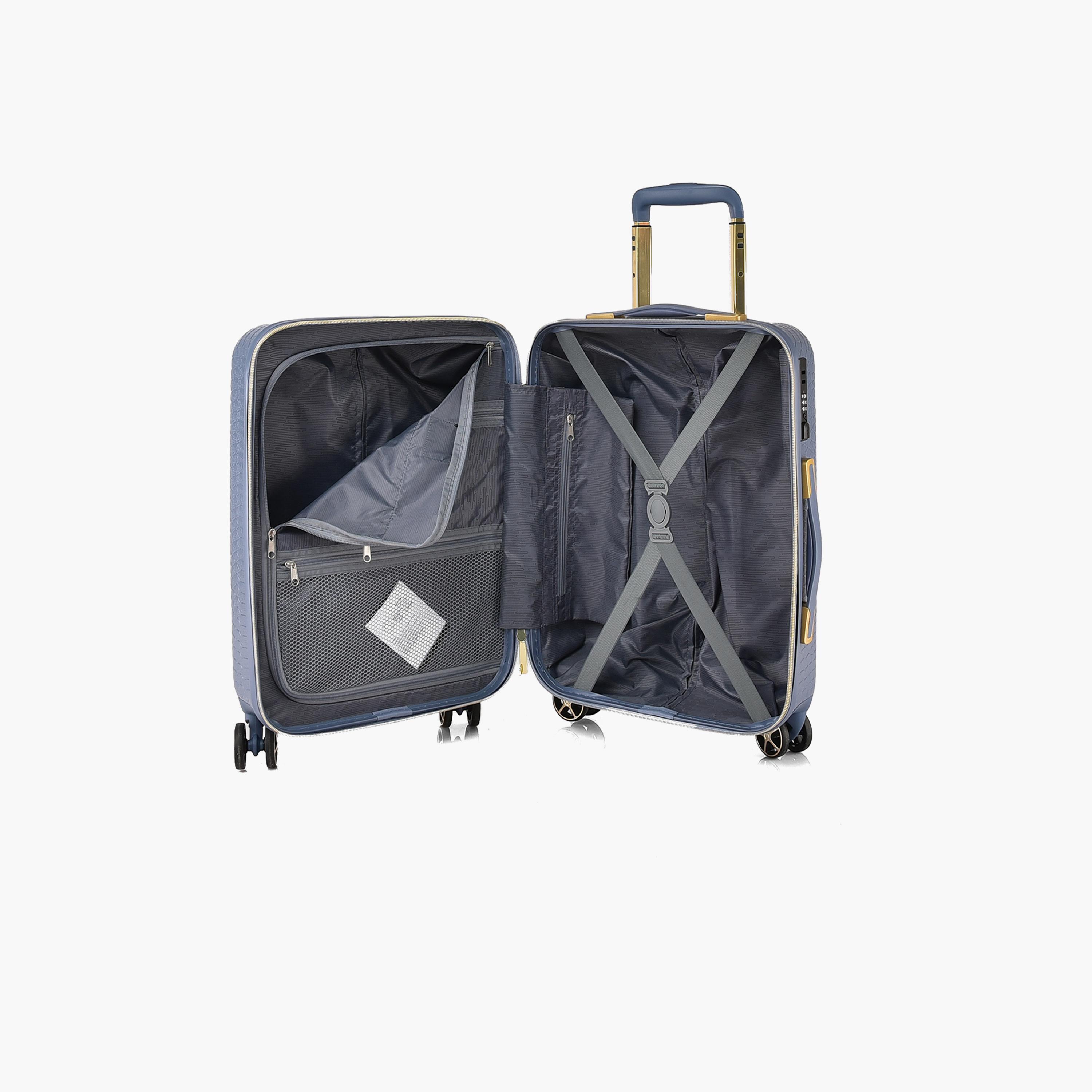 Track Set of 2 ABS Hard Sided 4-Wheeler Spinner Trolley Bag with Combination Lock-travel-luggagesandbags-luggage-image-8