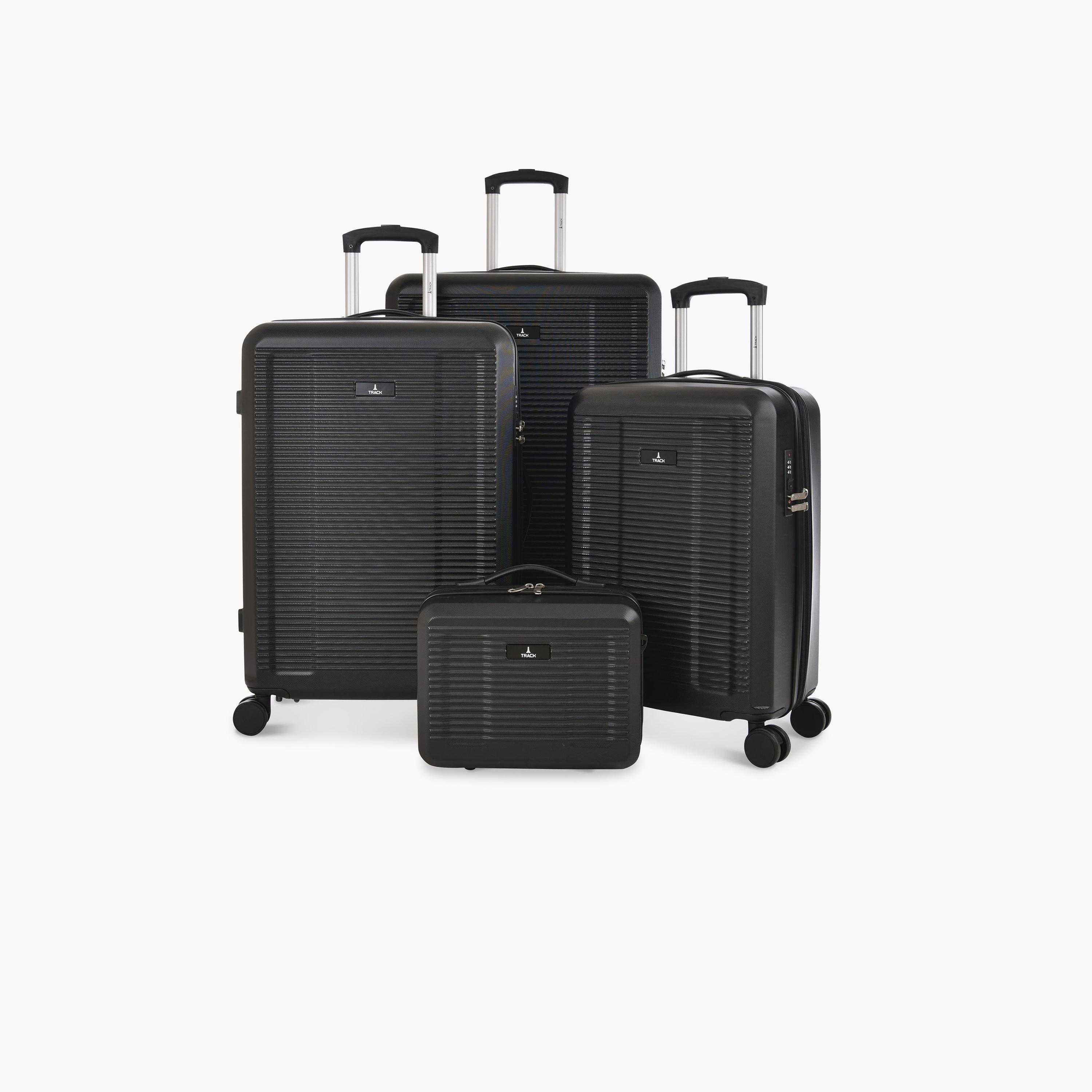 Track Set of 4 ABS Hard Sided 4-Wheeler Spinner Trolley Bag with Combination Lock-travel-luggagesandbags-luggage-image-1