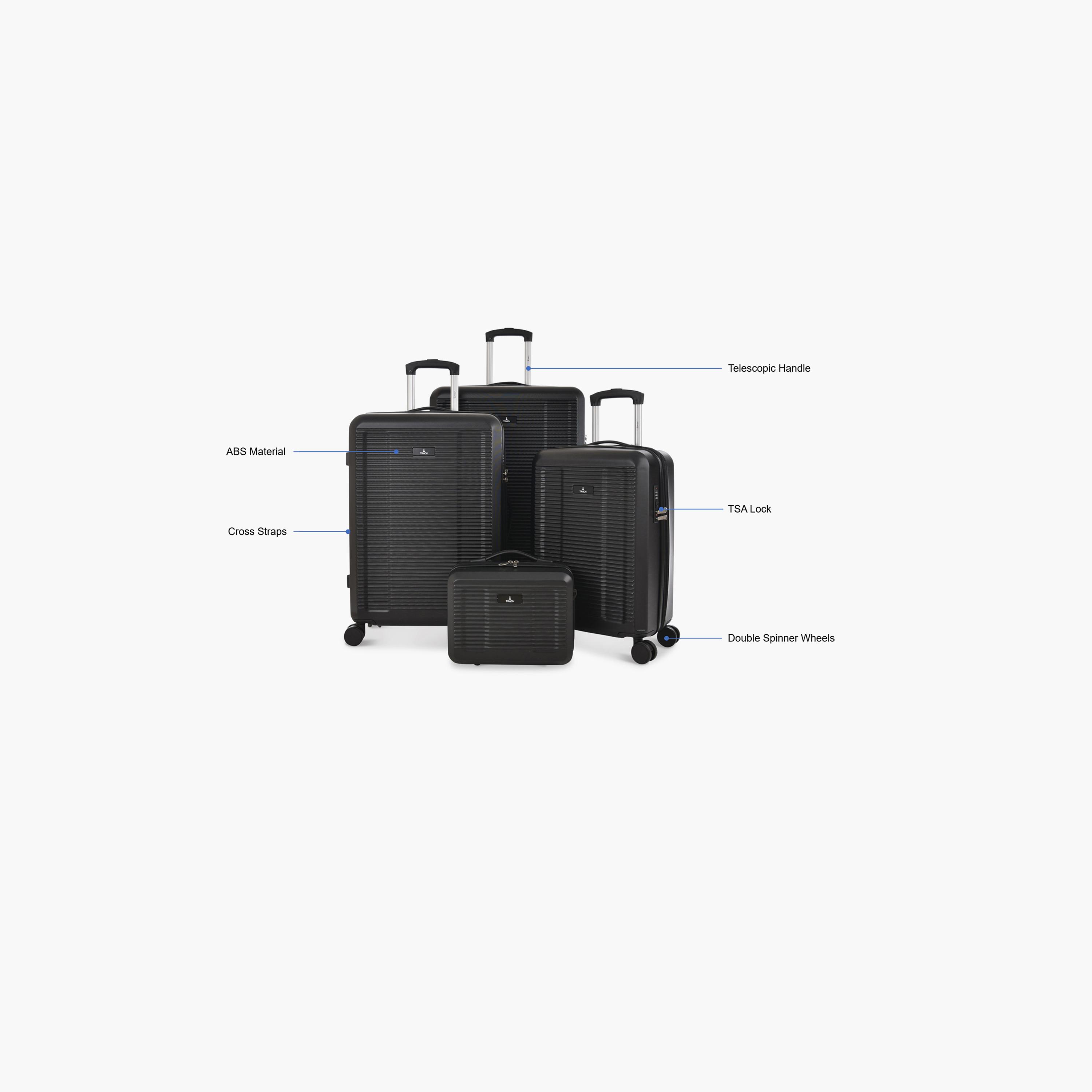 Track Set of 4 ABS Hard Sided 4-Wheeler Spinner Trolley Bag with Combination Lock-travel-luggagesandbags-luggage-image-2