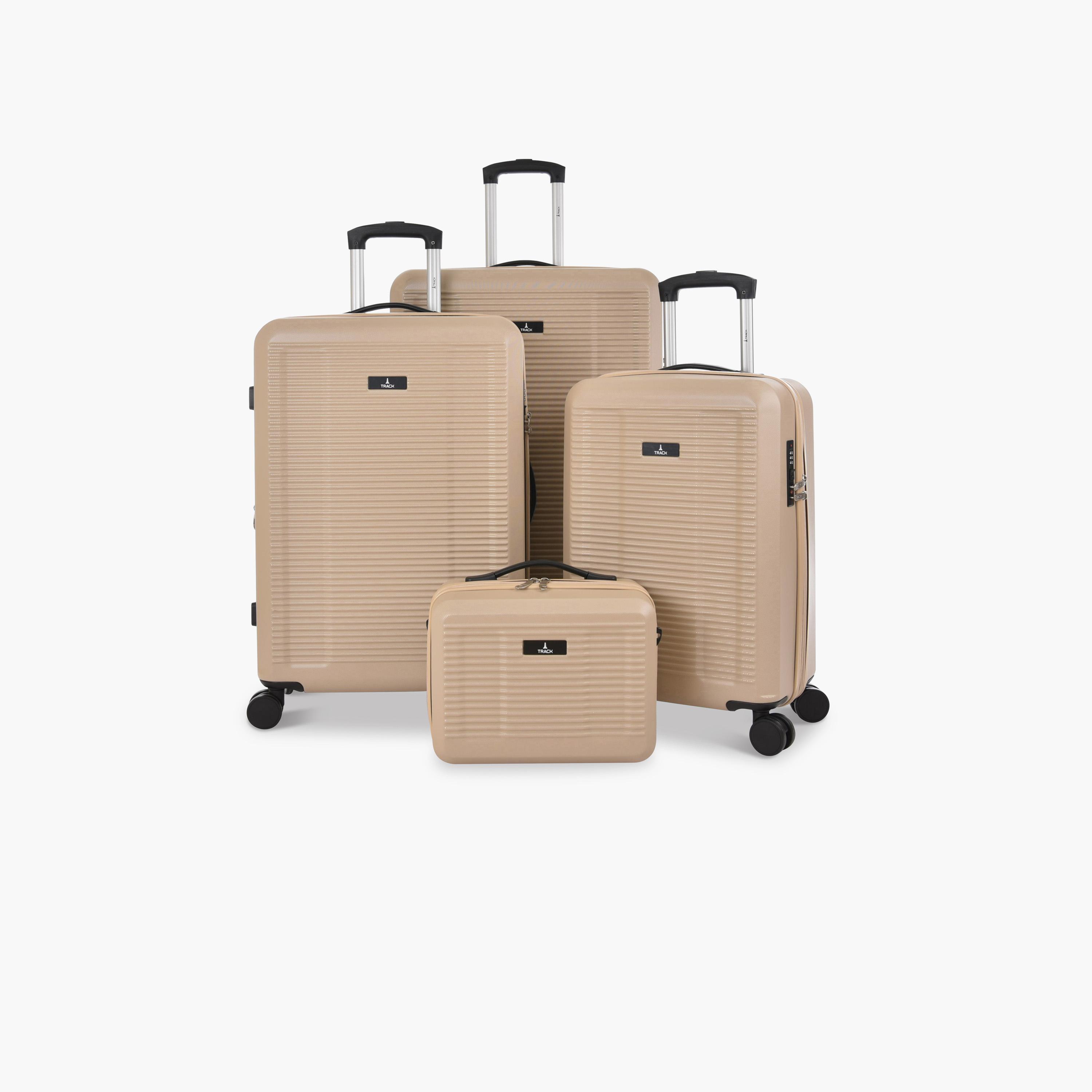 Track Set of 4 ABS Hard Sided 4-Wheeler Spinner Trolley Bag with Combination Lock-travel-luggagesandbags-luggage-image-1