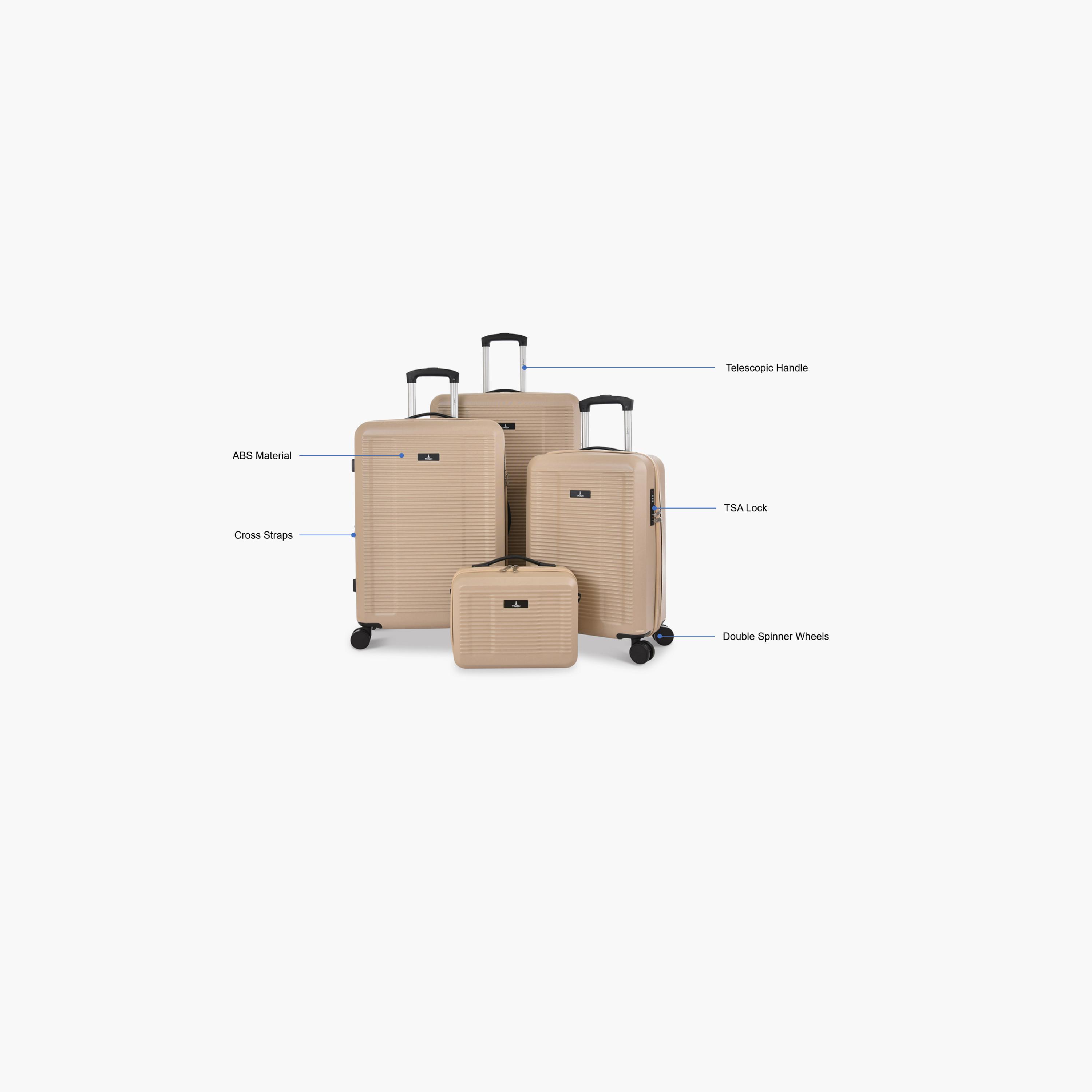 Track Set of 4 ABS Hard Sided 4-Wheeler Spinner Trolley Bag with Combination Lock-travel-luggagesandbags-luggage-image-2