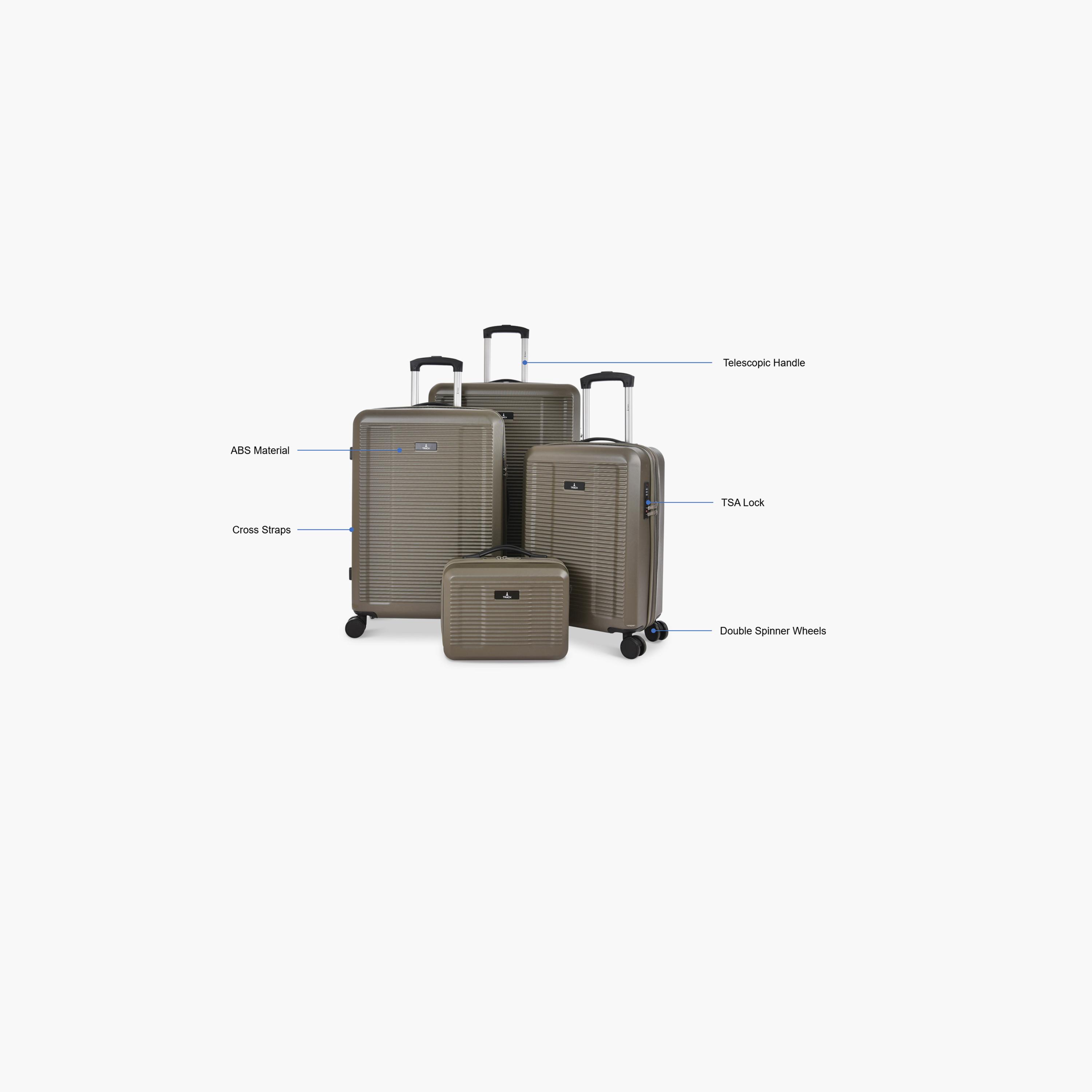 تراك - طقم  4 شنط بجوانب صلبة من مادة ABS وأربع عجلات دوارة مع قفل مركب-travel-luggagesandbags-luggage-image-2