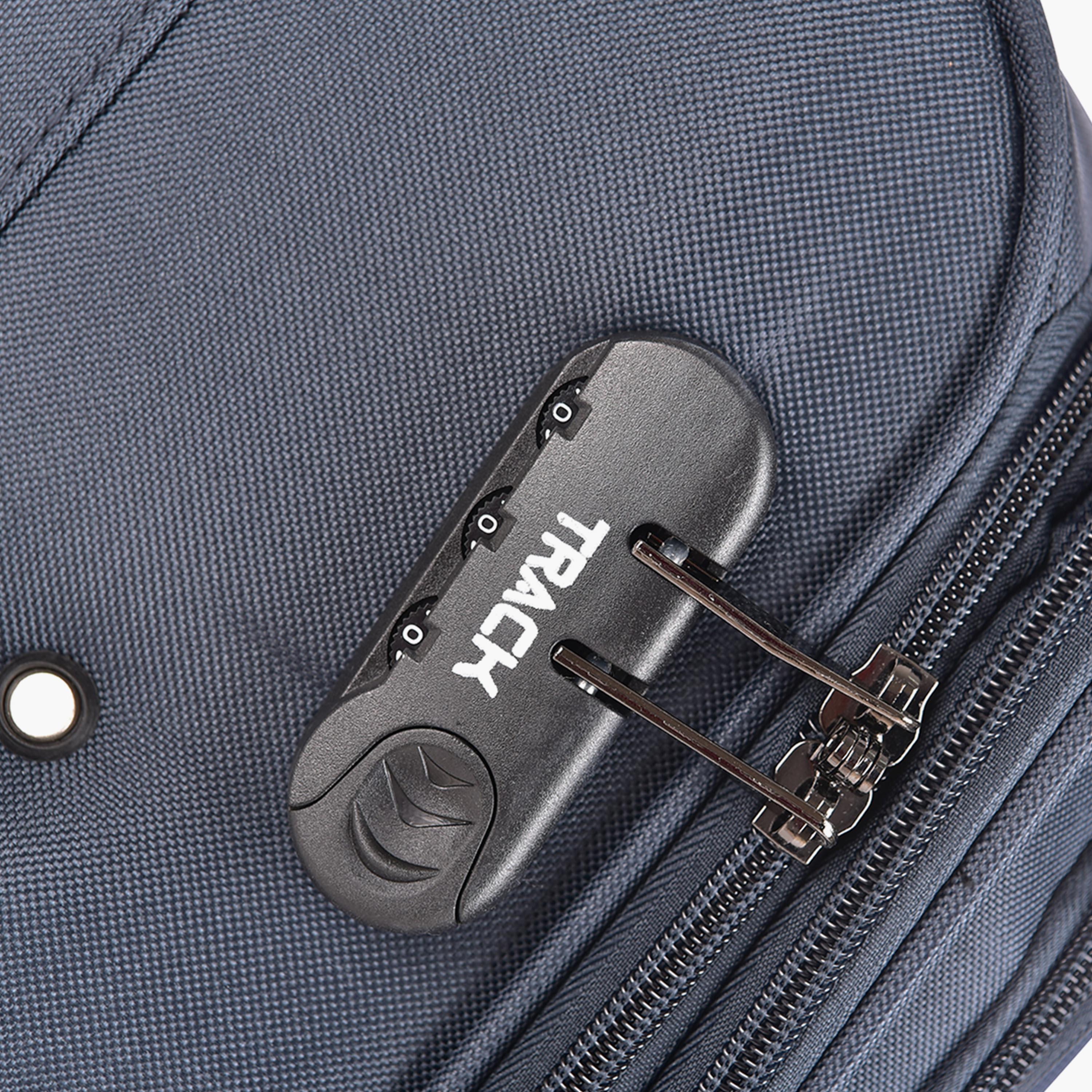 Track Set of 3 Polyester Soft Sided 4-Wheeler Spinner Trolley Bag with Combination Lock-travel-luggagesandbags-luggage-image-9