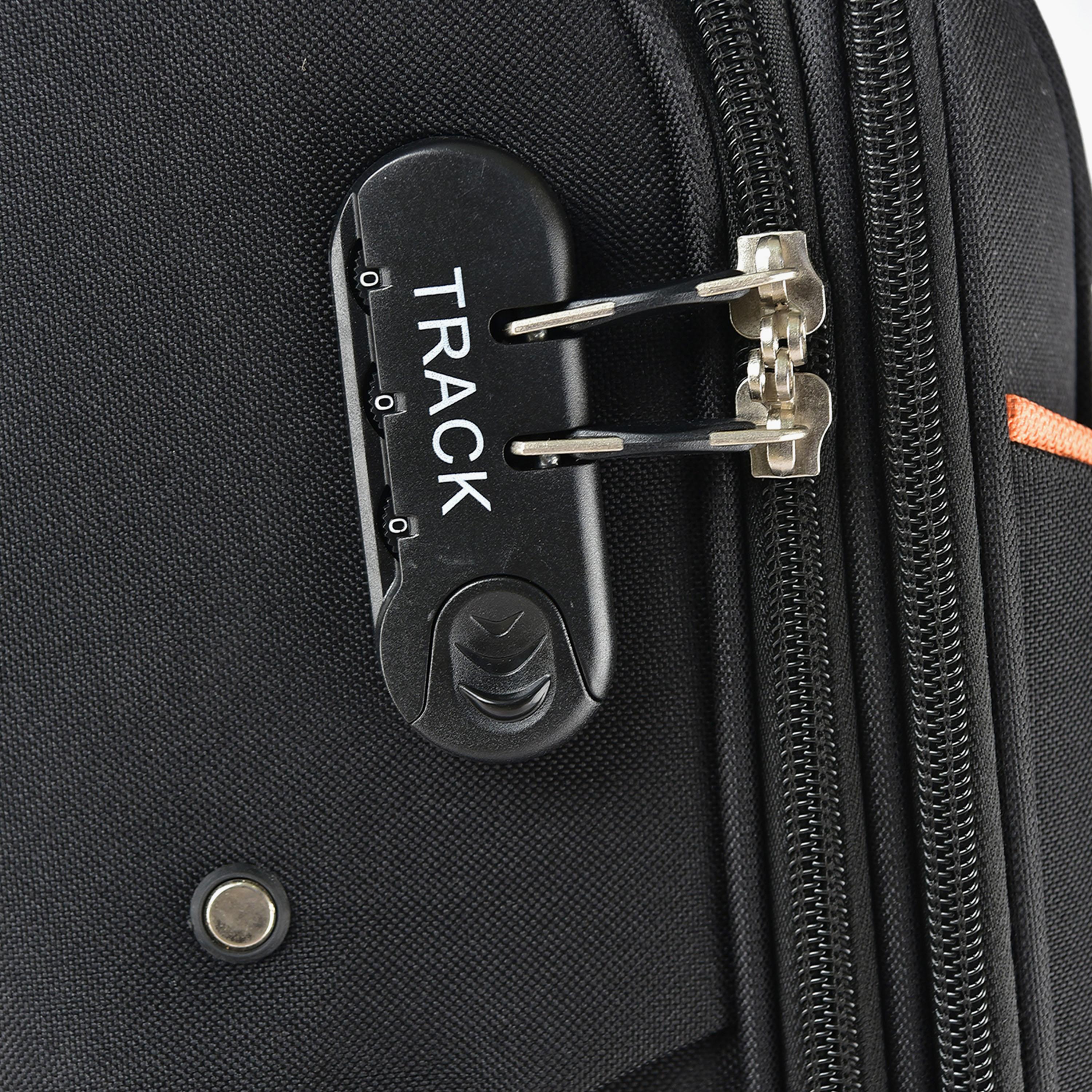 Track Set of 3 Polyester Soft Sided 4-Wheeler Spinner Trolley Bag with Combination Lock-travel-luggagesandbags-luggage-image-9