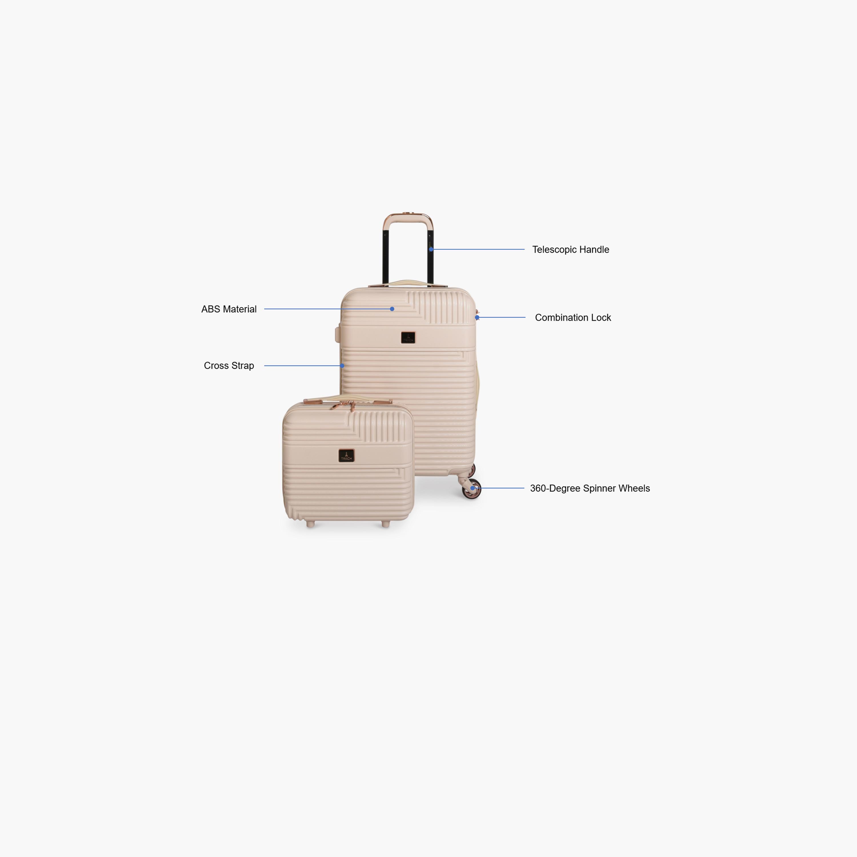 Track Set of 2 ABS Hard Sided 4-Wheeler Spinner Trolley Bag with Combination Lock-travel-luggagesandbags-luggage-image-2