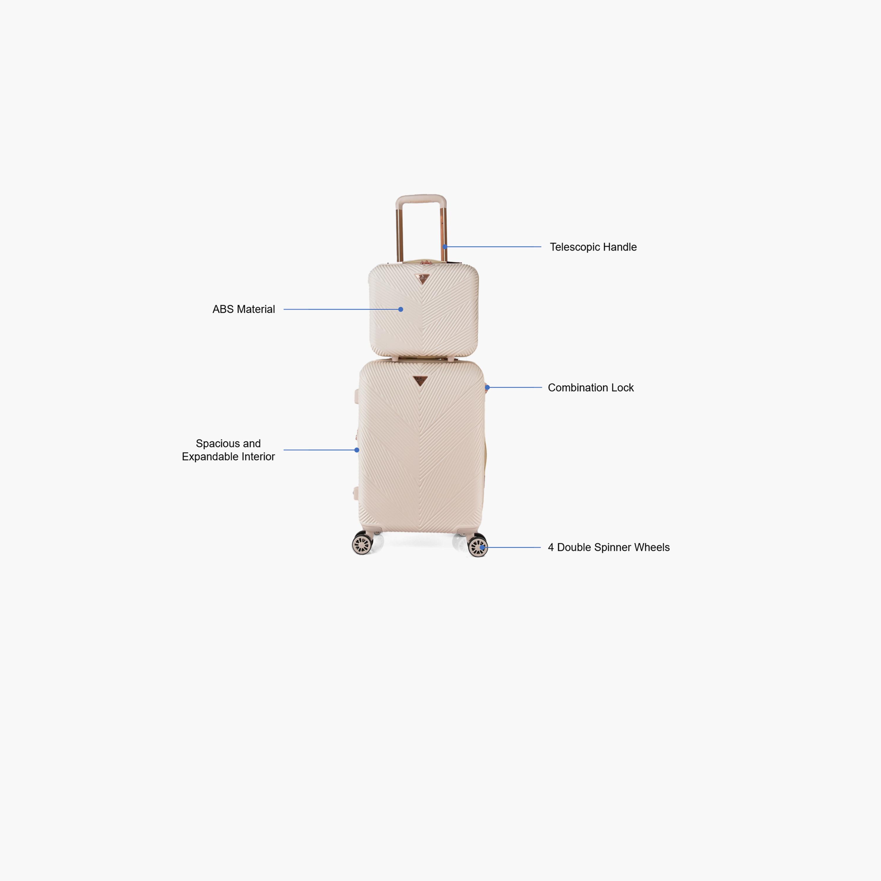 Track Set of 2 ABS Hard Sided 4-Wheeler Spinner Trolley Bag with Combination Lock-travel-luggagesandbags-luggage-image-2