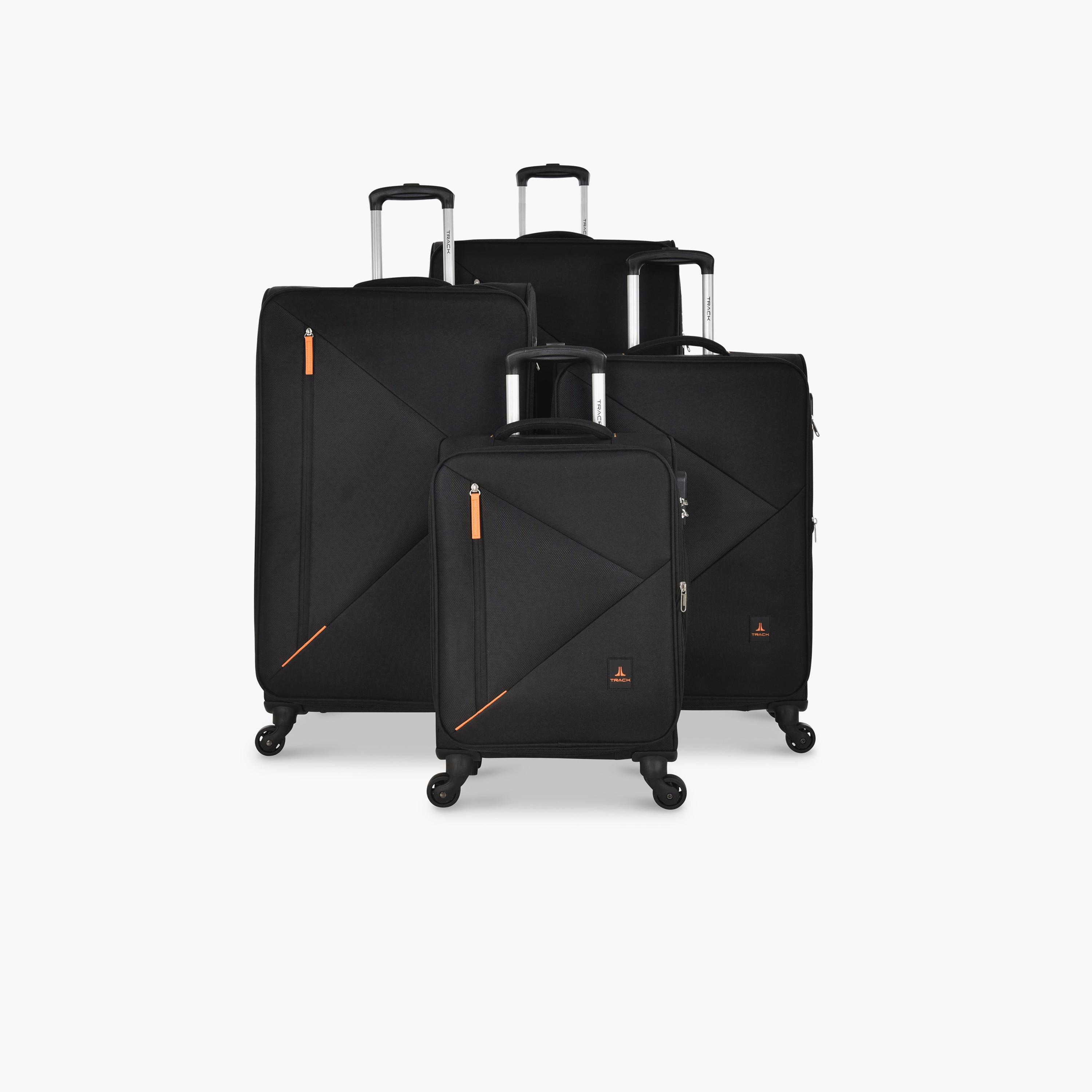 Track Set of 4 Polyester Soft Sided 4-Wheeler Spinner Trolley Bag with Combination Lock-travel-luggagesandbags-luggage-image-1