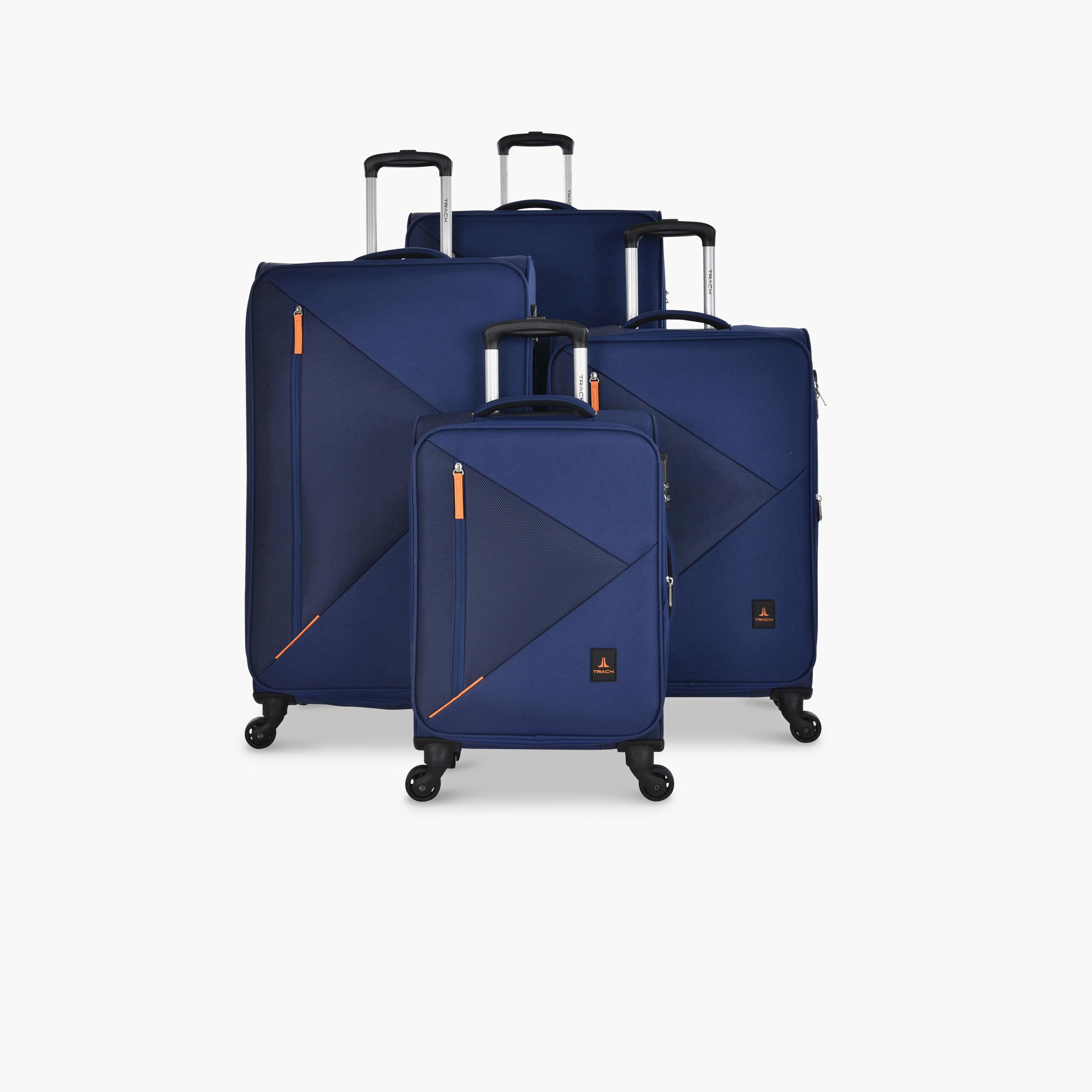 Track Set of 4 Polyester Soft Sided 4-Wheeler Spinner Trolley Bag with Combination Lock-travel-luggagesandbags-luggage-image-1
