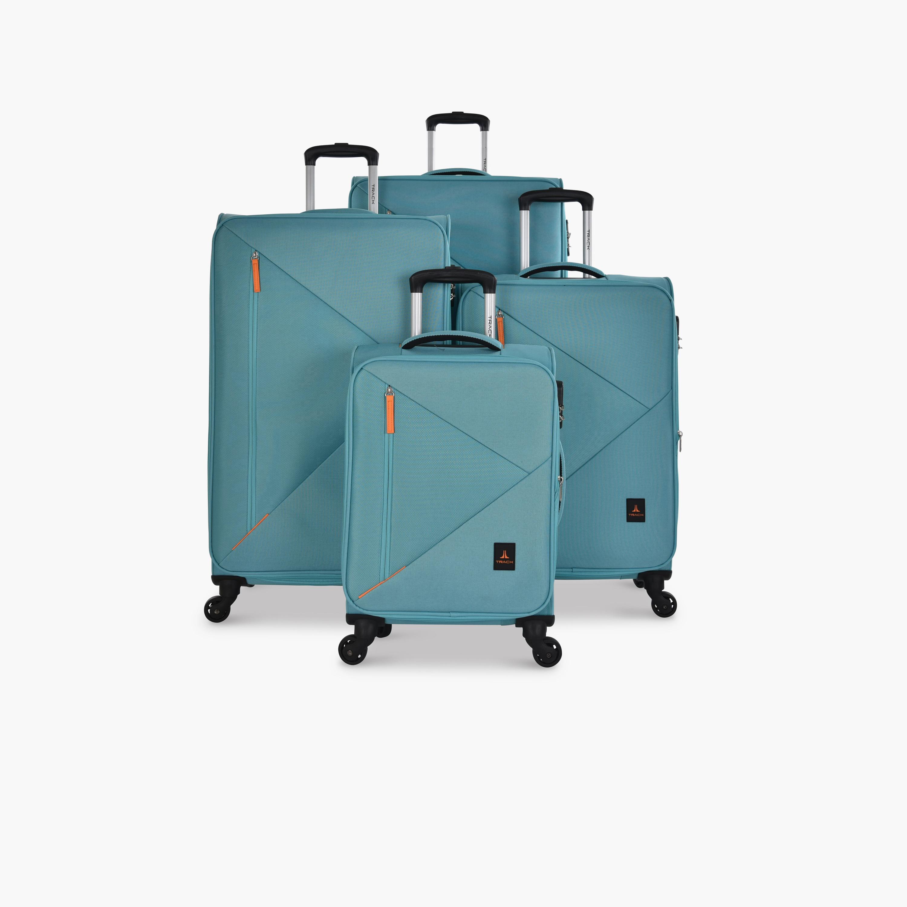 Track Set of 4 Polyester Soft Sided 4-Wheeler Spinner Trolley Bag with Combination Lock-travel-luggagesandbags-luggage-image-1