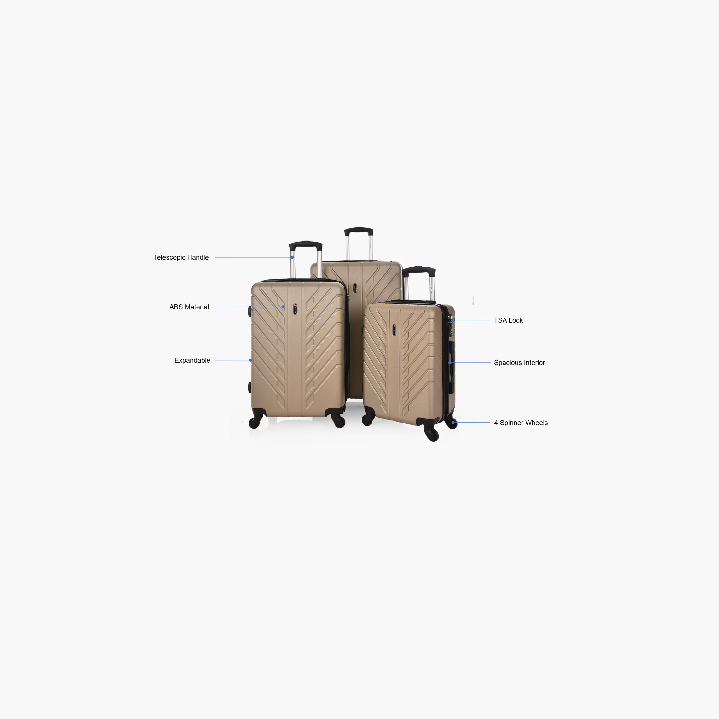 Track Set of 3 ABS Hard Sided 4-Wheeler Spinner Trolley Bag with Combination Lock-travel-luggagesandbags-luggage-image-2