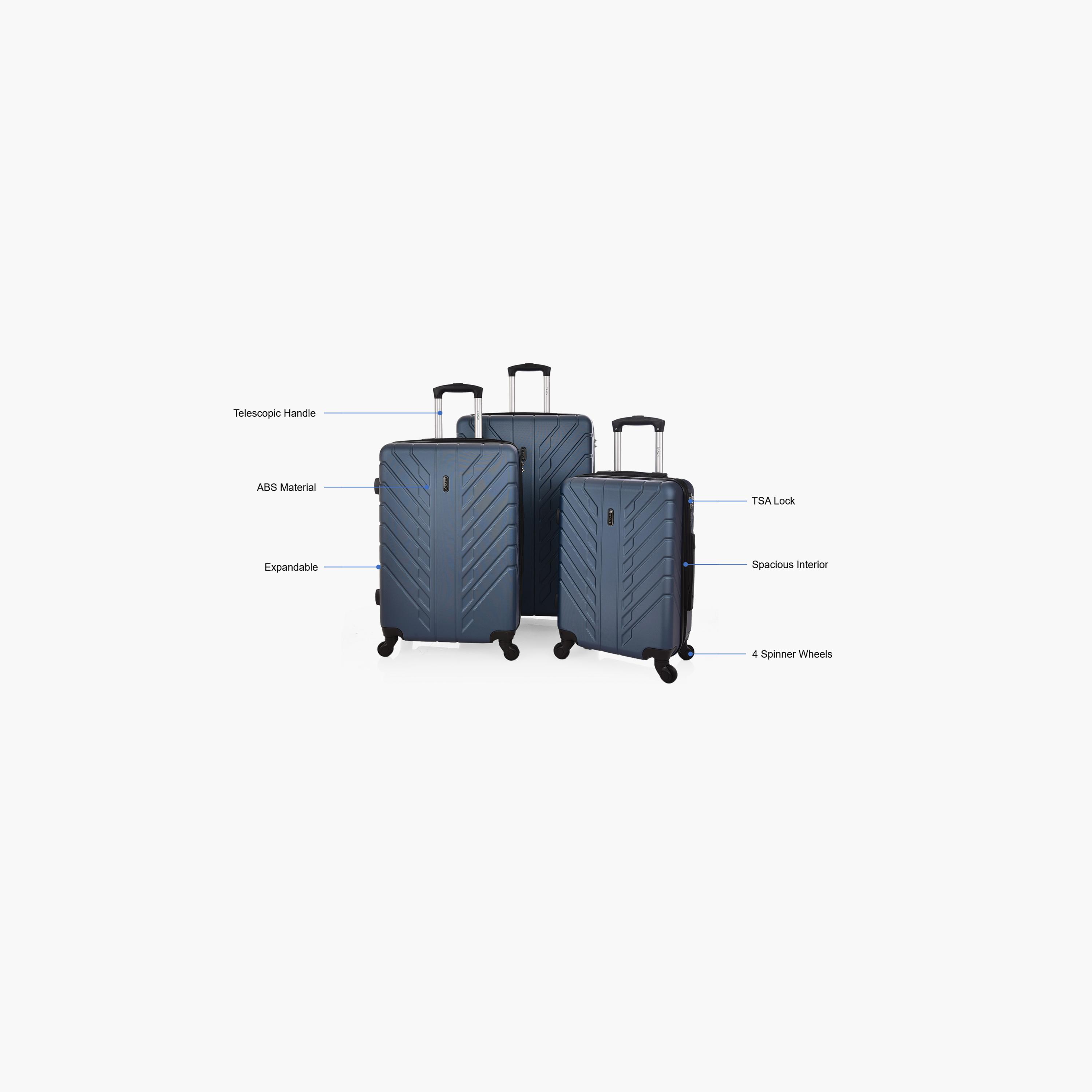 تراك - طقم  3 شنط بجوانب صلبة من مادة ABS وأربع عجلات دوارة  مع قفل مركب-travel-luggagesandbags-luggage-image-2