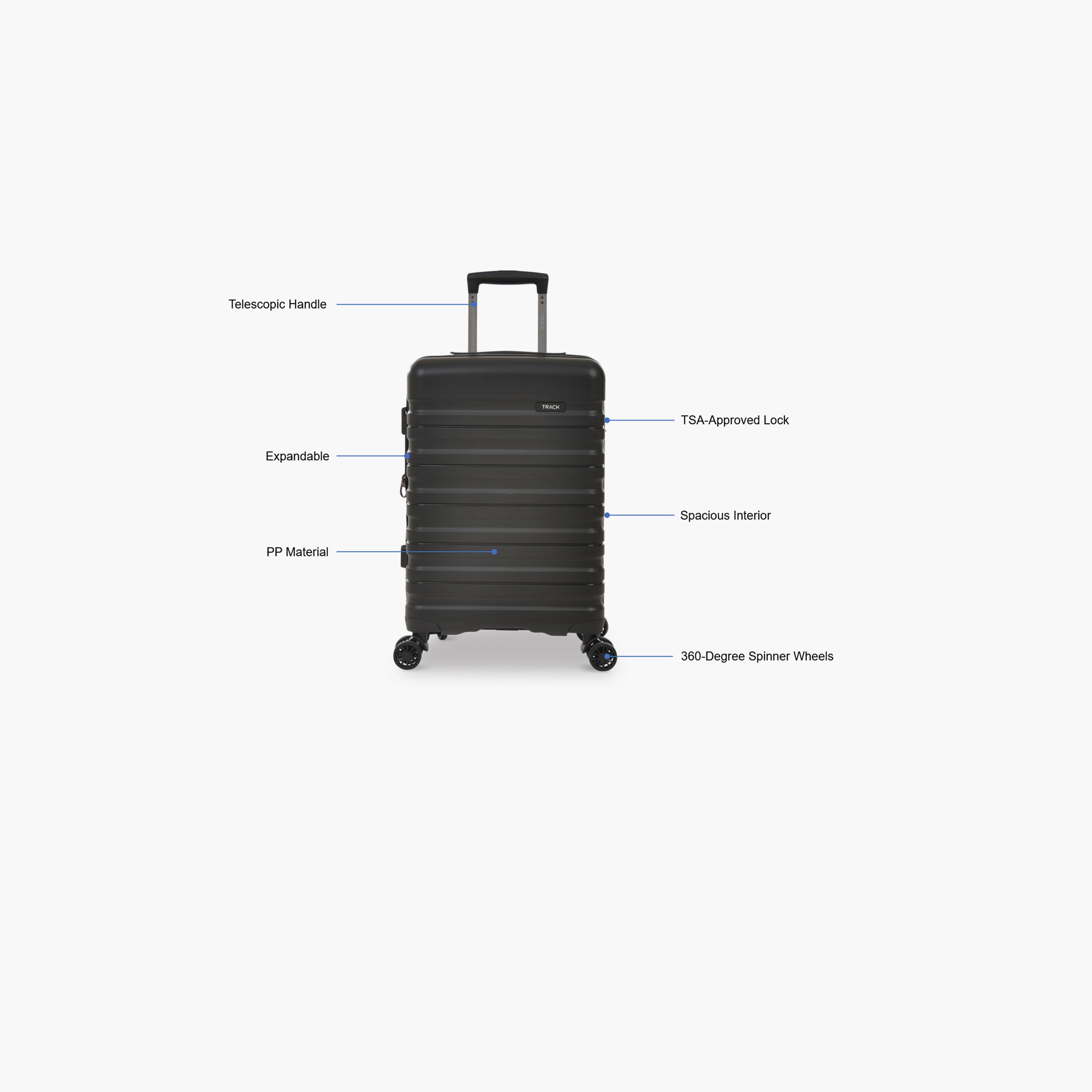 Track 51 CM Small Cabin Polypropylene Hard Sided 4-Wheeler Spinner Trolley Bag with Combination Lock-travel-luggagesandbags-luggage-image-3