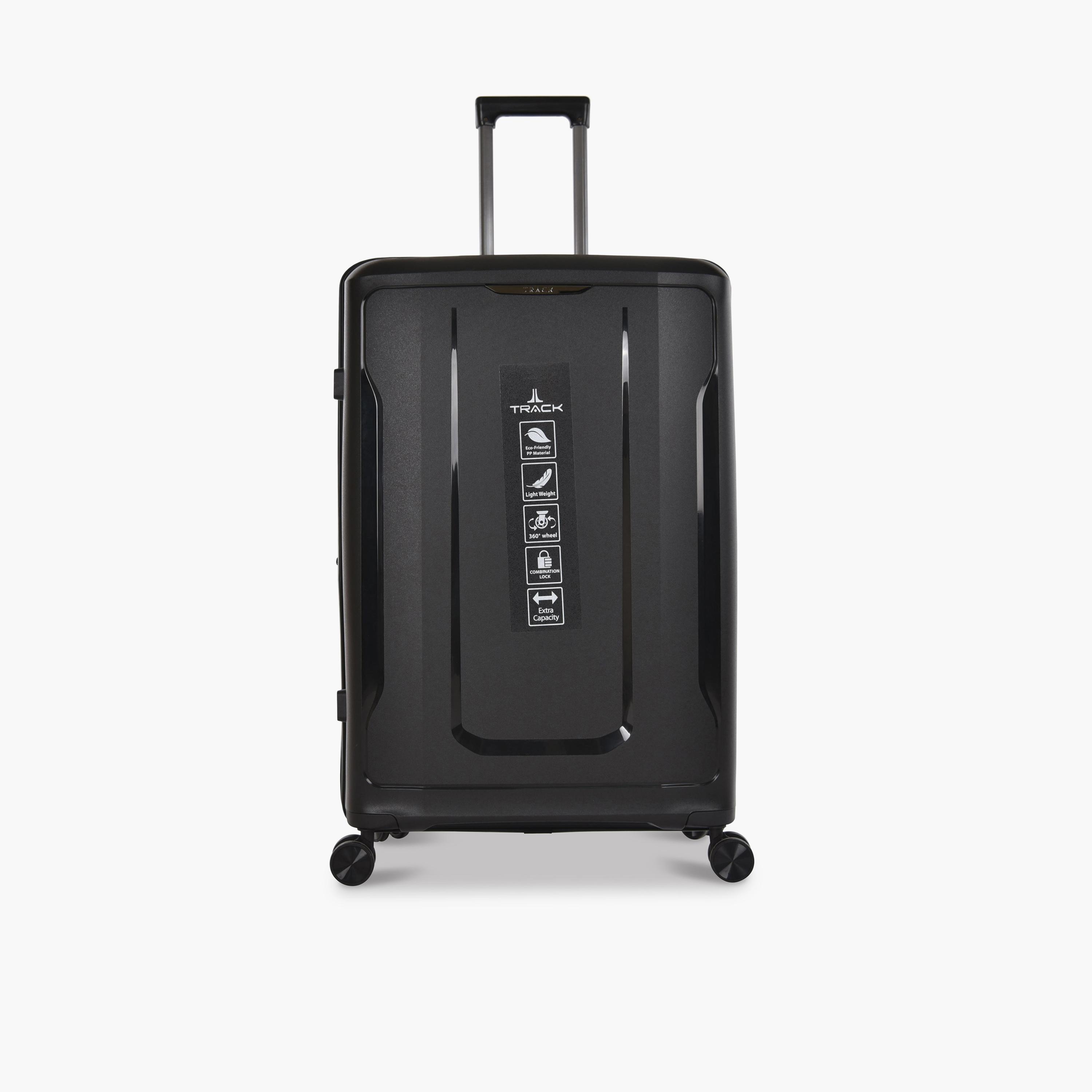 Track Set of 3 Polypropylene Hard Sided 4-Wheeler Spinner Trolley Bag with Combination Lock-travel-luggagesandbags-luggage-image-4