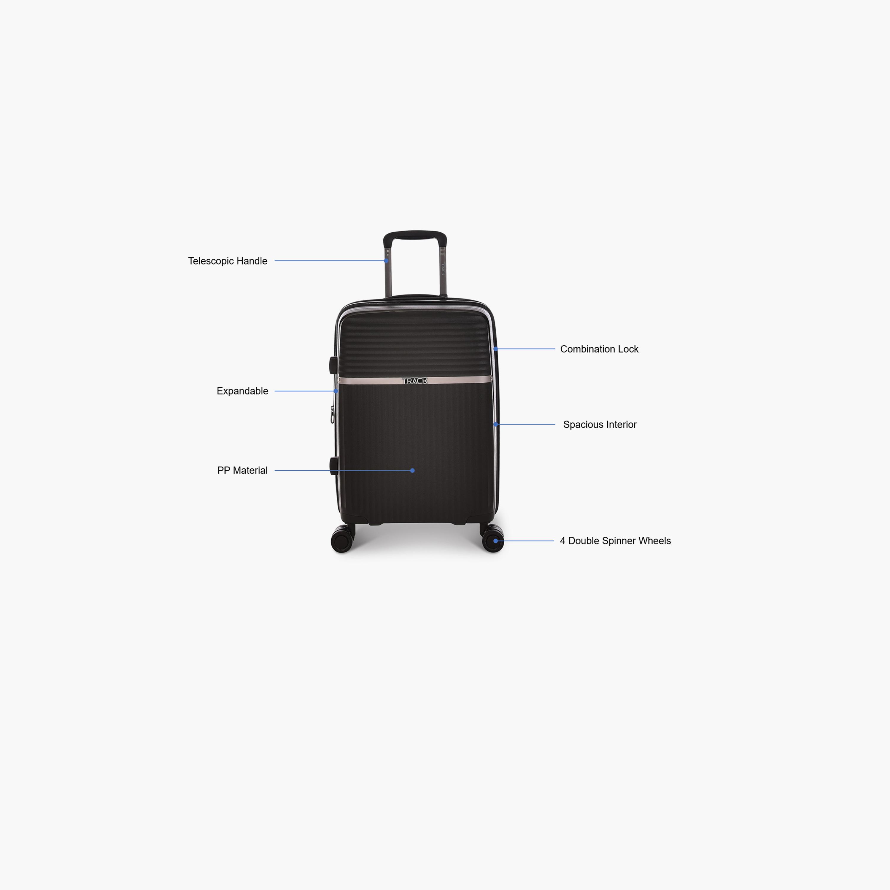 Track 51 CM Small Cabin Polypropylene Hard Sided 4-Wheeler Spinner Trolley Bag with Combination Lock-travel-luggagesandbags-luggage-image-3