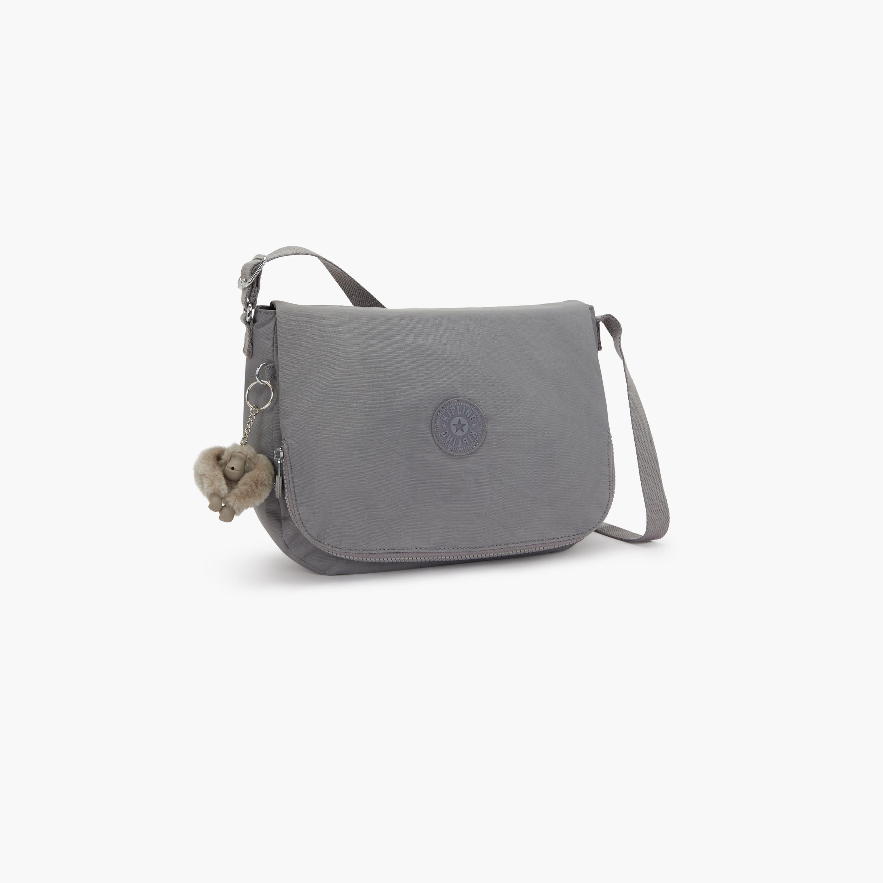 كيبلينج - شنطة إيرثبيت إم كروس سادة بغطاء وحزام قابل للتعديل | 30 × 10.5 × 22.5 سم-women-bagsandwallets-handbags-image-3