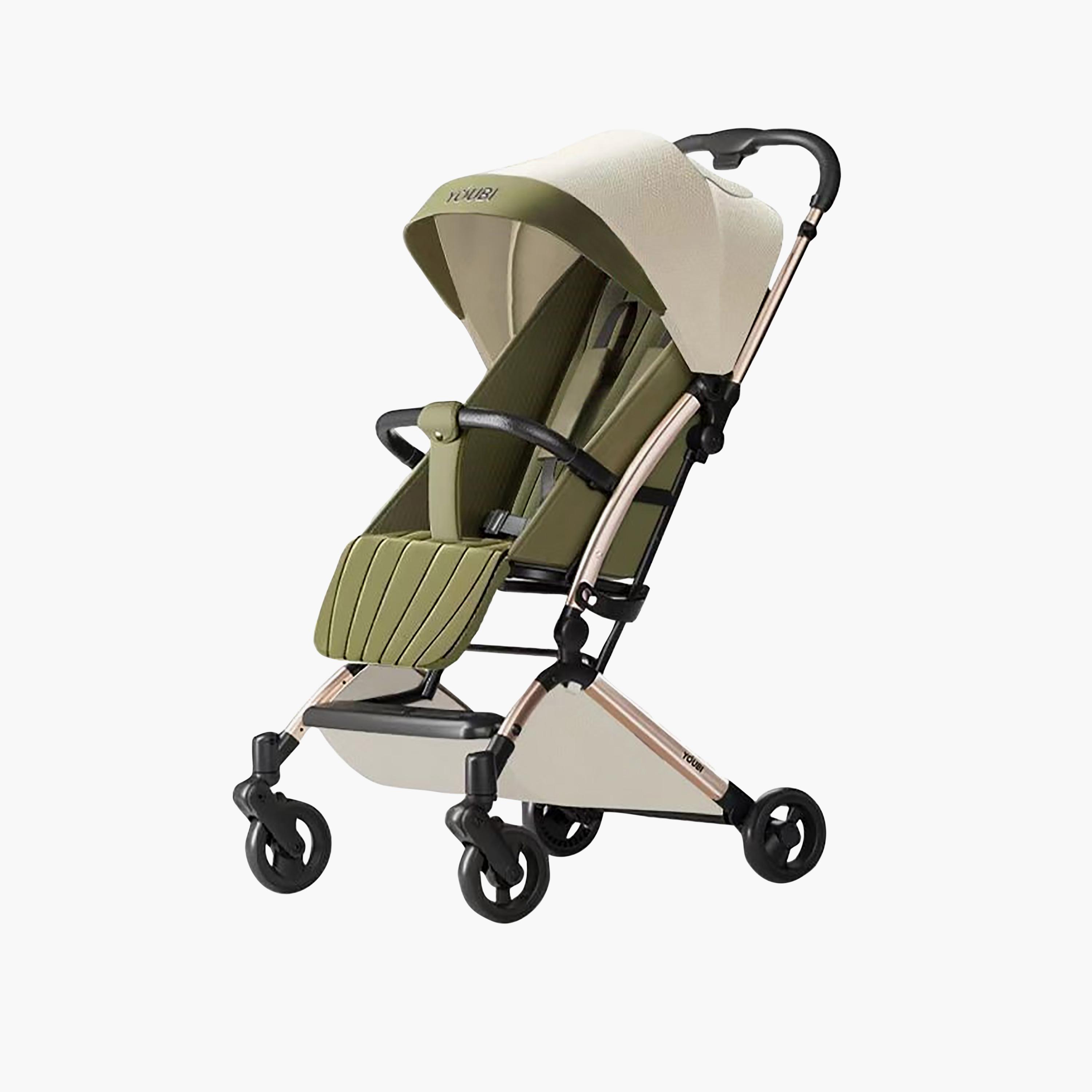 Pikkaboo Youbi Toddler German Travel Light Stroller with New Born Attachment - Olive Green-baby-gear-strollersandprams-strollers-image-4