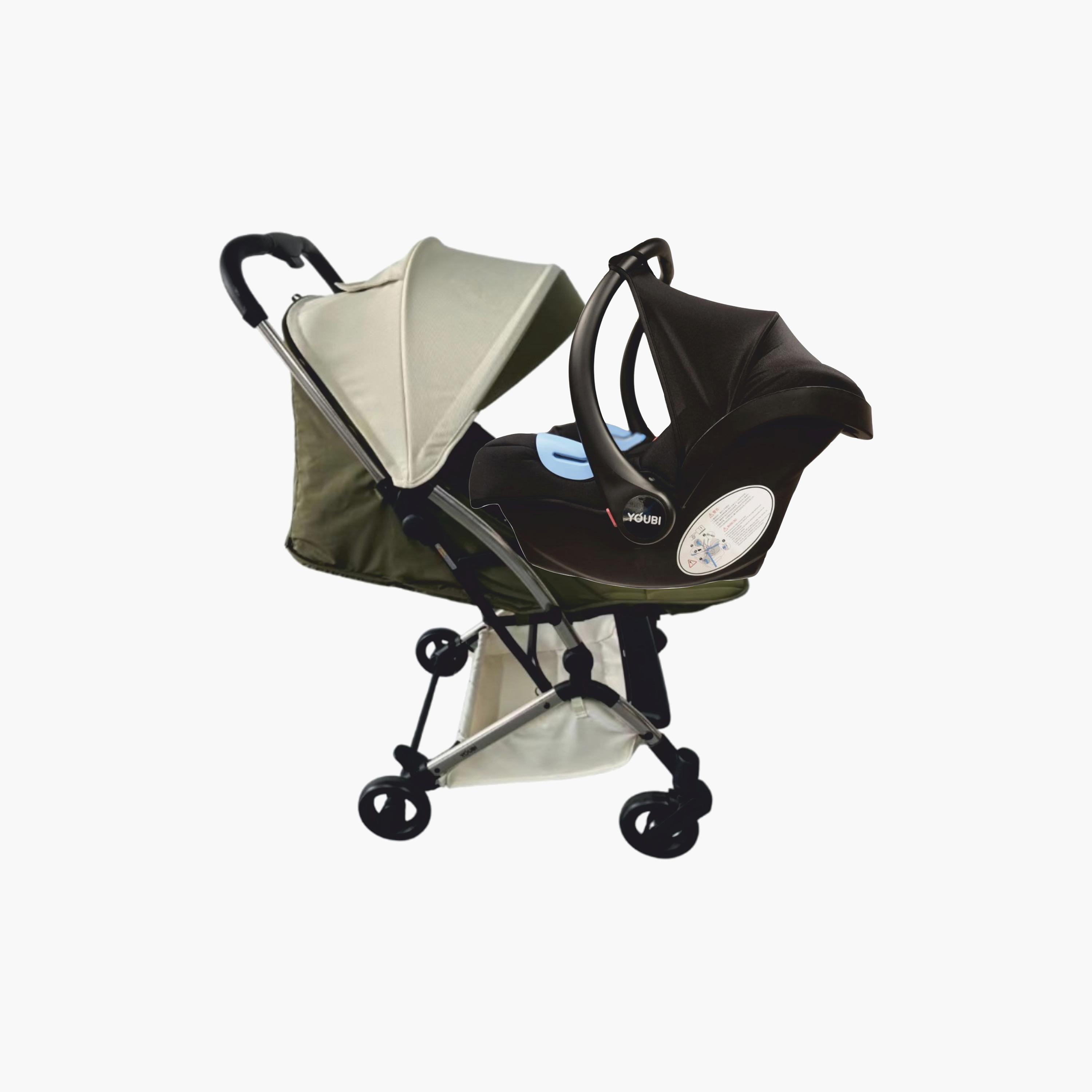 Pikkaboo Youbi Toddler German Travel System with New Born Attachment - Olive-baby-gear-strollersandprams-travelsystems-image-1