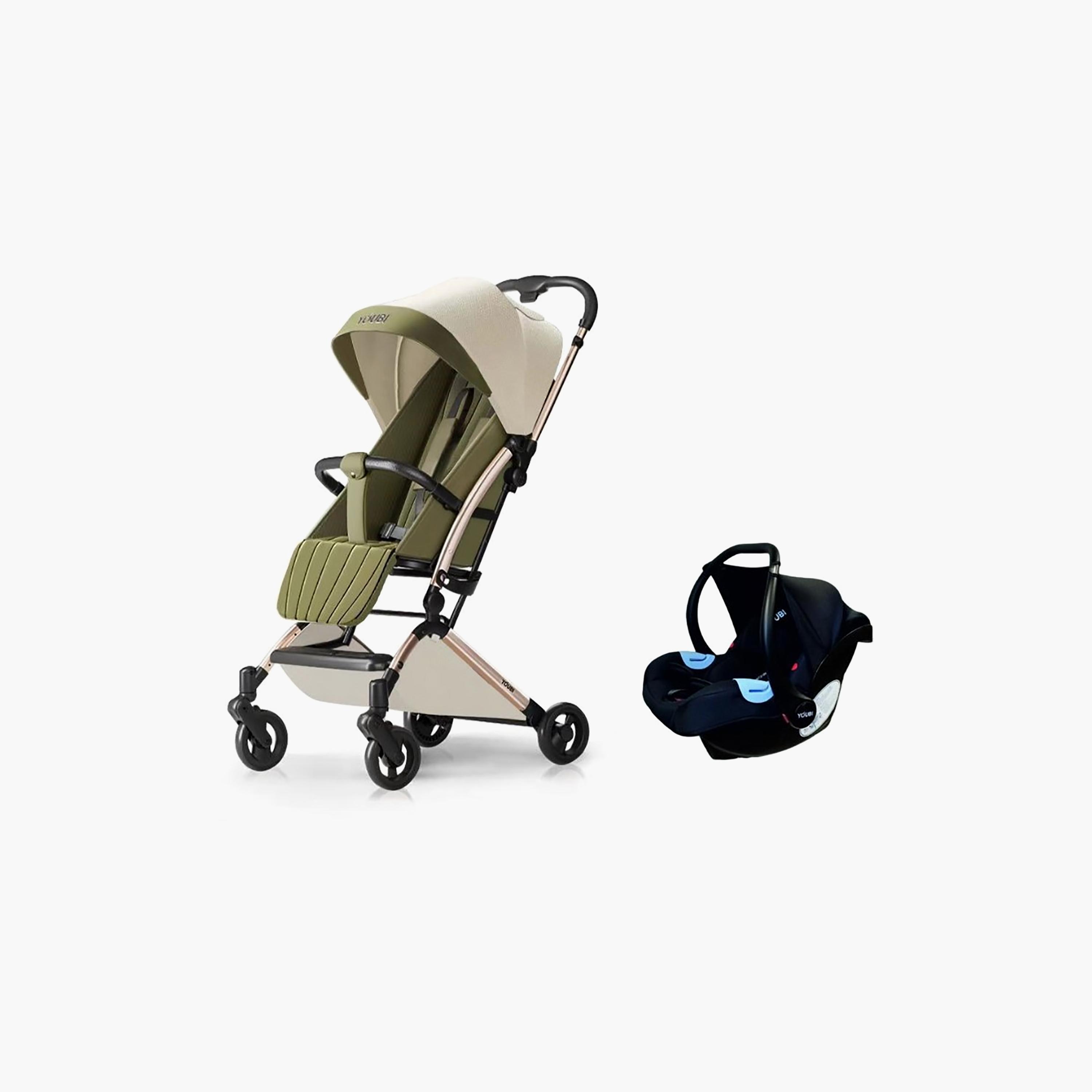 Pikkaboo Youbi Toddler German Travel System with New Born Attachment - Olive-baby-gear-strollersandprams-travelsystems-image-2