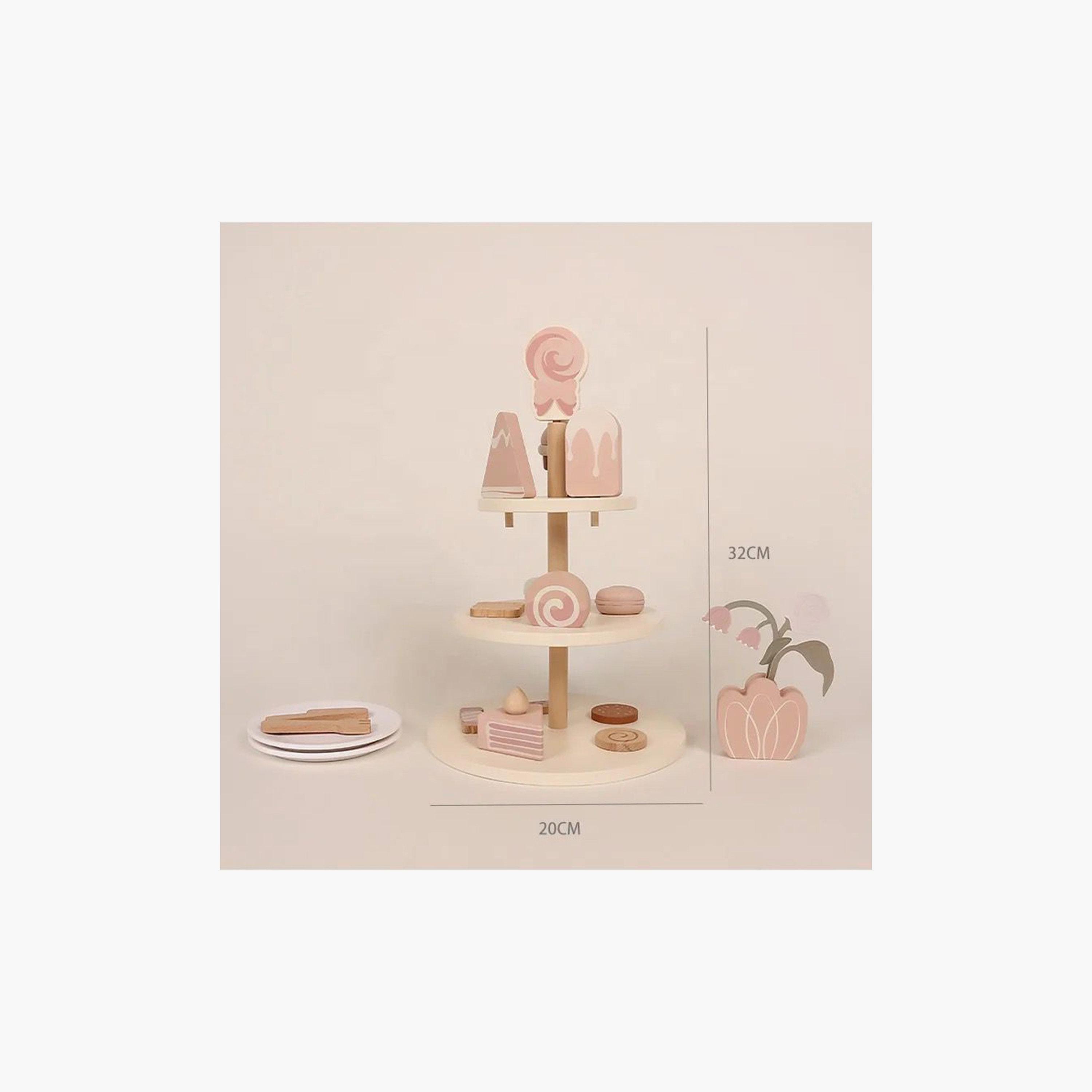 Woody Buddy Afternoon Tea Snacks Pretend Play Set - Pink-toys-roleplay-kitchensets-image-5