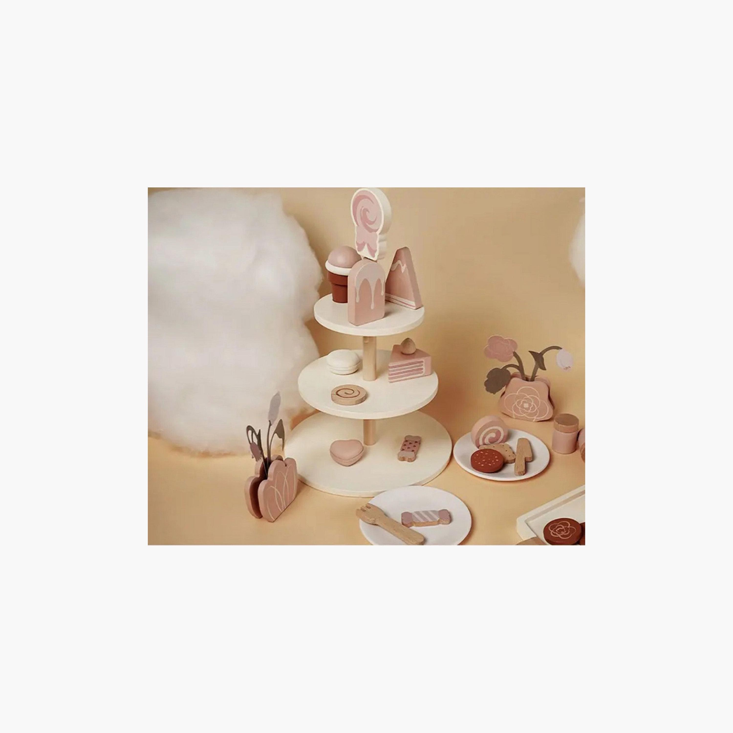 Woody Buddy Afternoon Tea Snacks Pretend Play Set - Pink-toys-roleplay-kitchensets-image-6