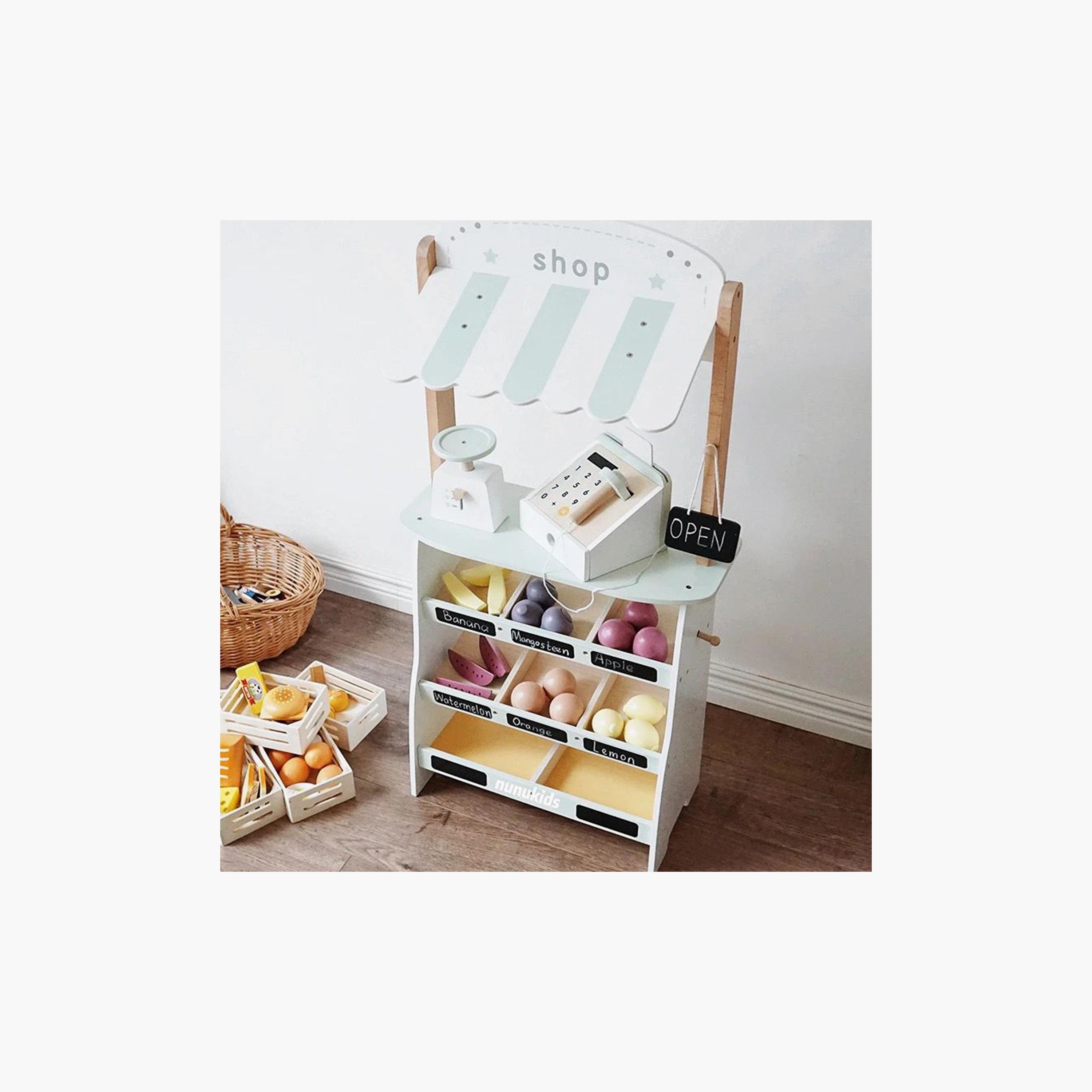Woody Buddy Market Stand Pretend Play Set - White-toys-roleplay-supermarketandshoppingsets-image-4