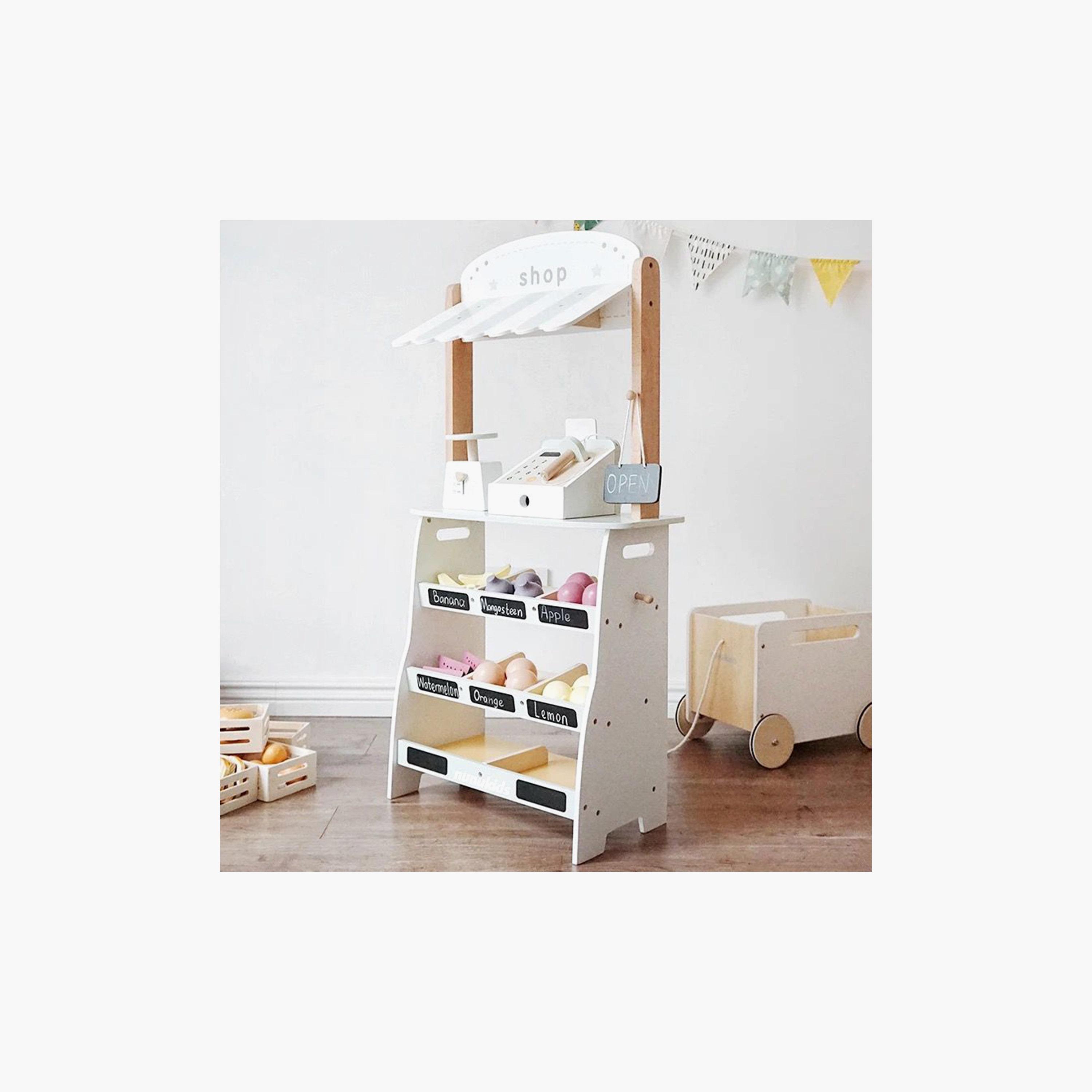 Woody Buddy Market Stand Pretend Play Set - White-toys-roleplay-supermarketandshoppingsets-image-5