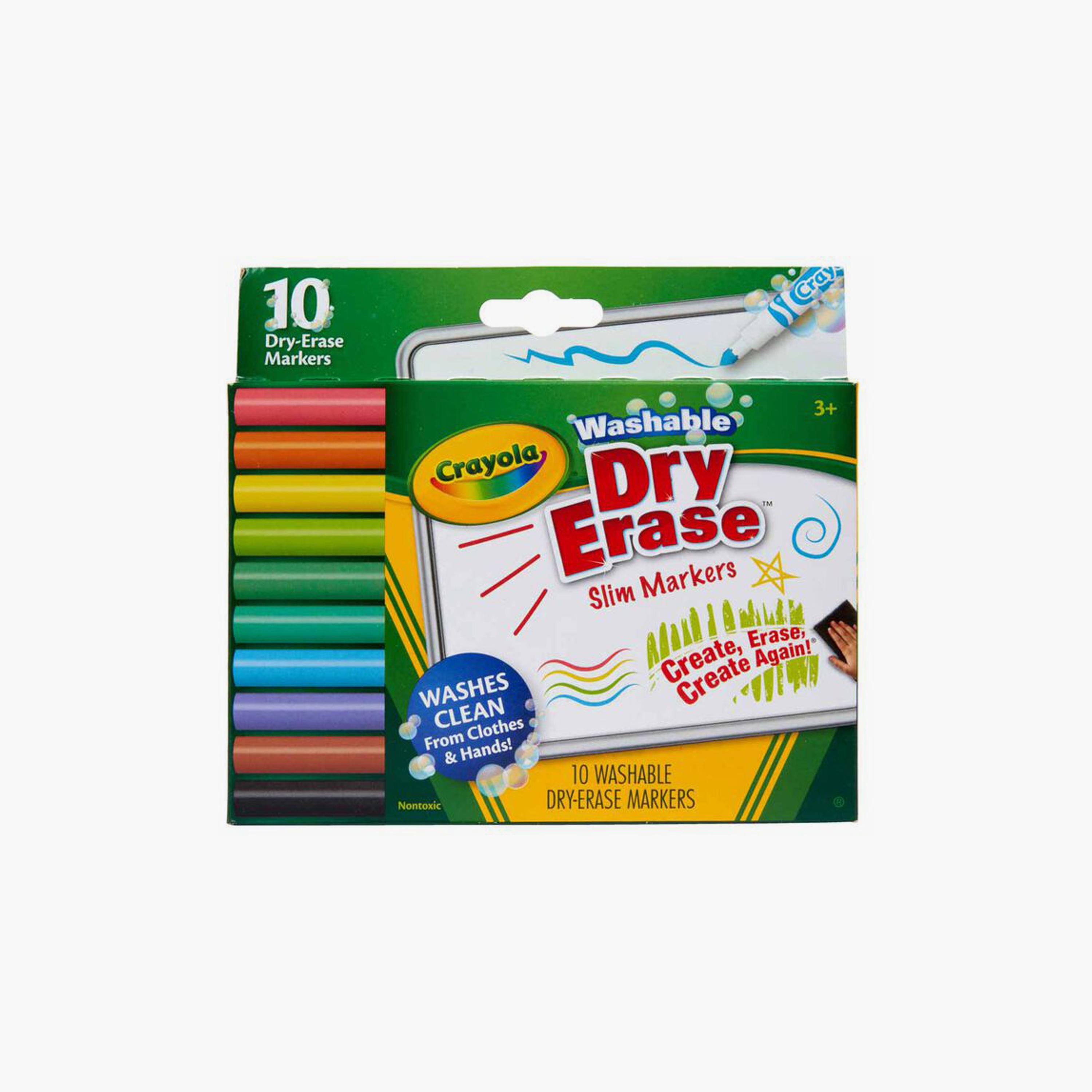 أقلام تحديد سبورة جافة رفيعة من كرايولا - 10 قطع-school-artsandcrafts-image-2