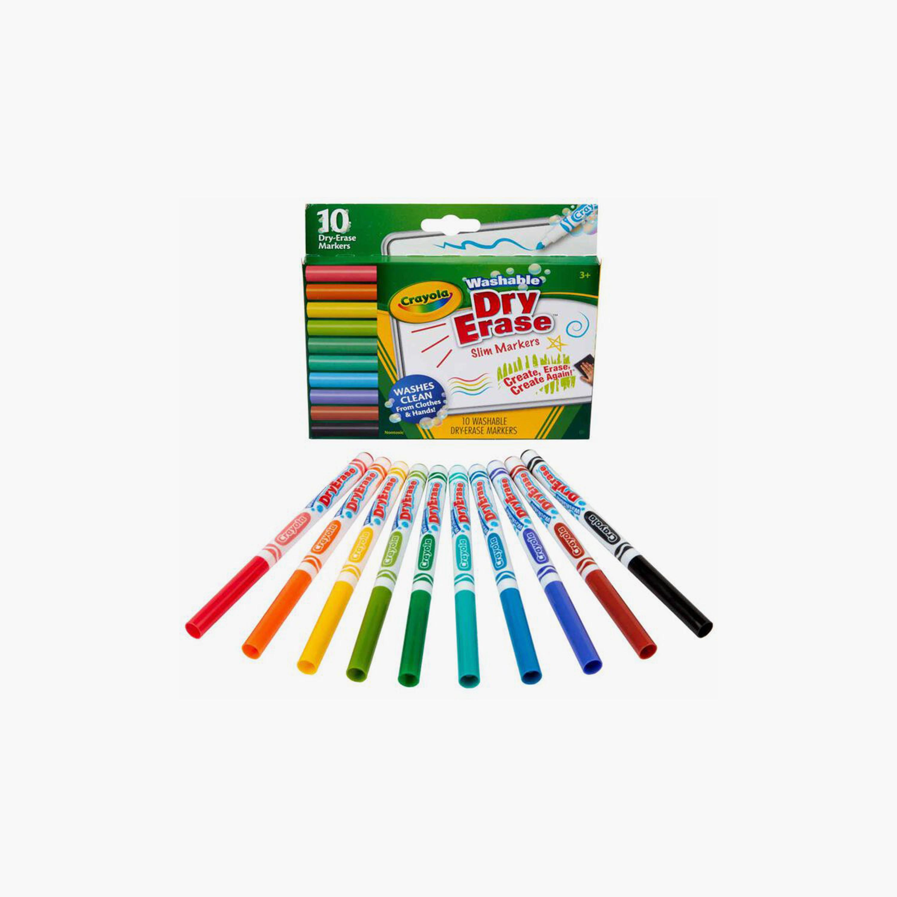 أقلام تحديد سبورة جافة رفيعة من كرايولا - 10 قطع-school-artsandcrafts-image-3