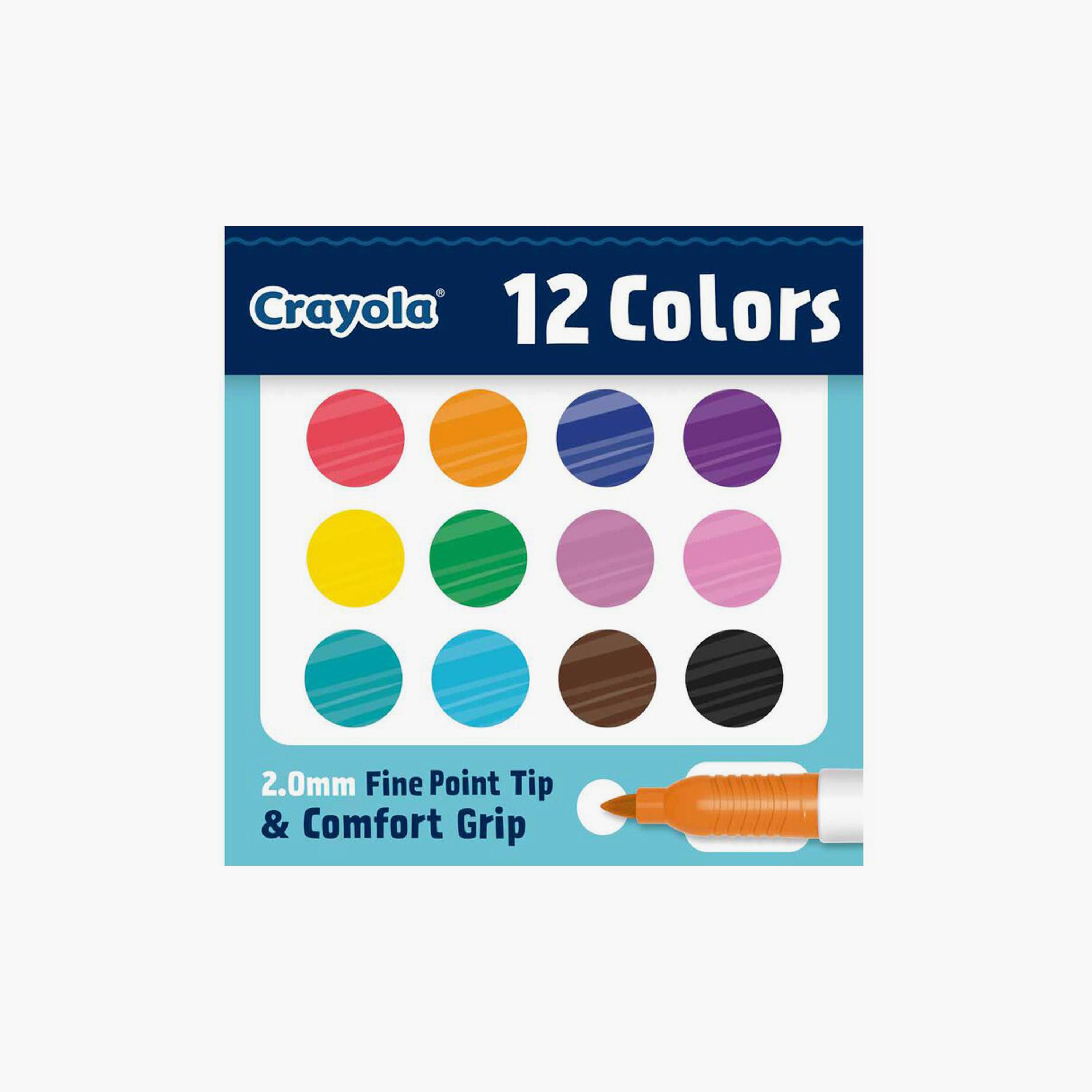 أقلام تحديد للرسم بخط دقيق من كرايولا - 12 قطعة-school-artsandcrafts-image-2
