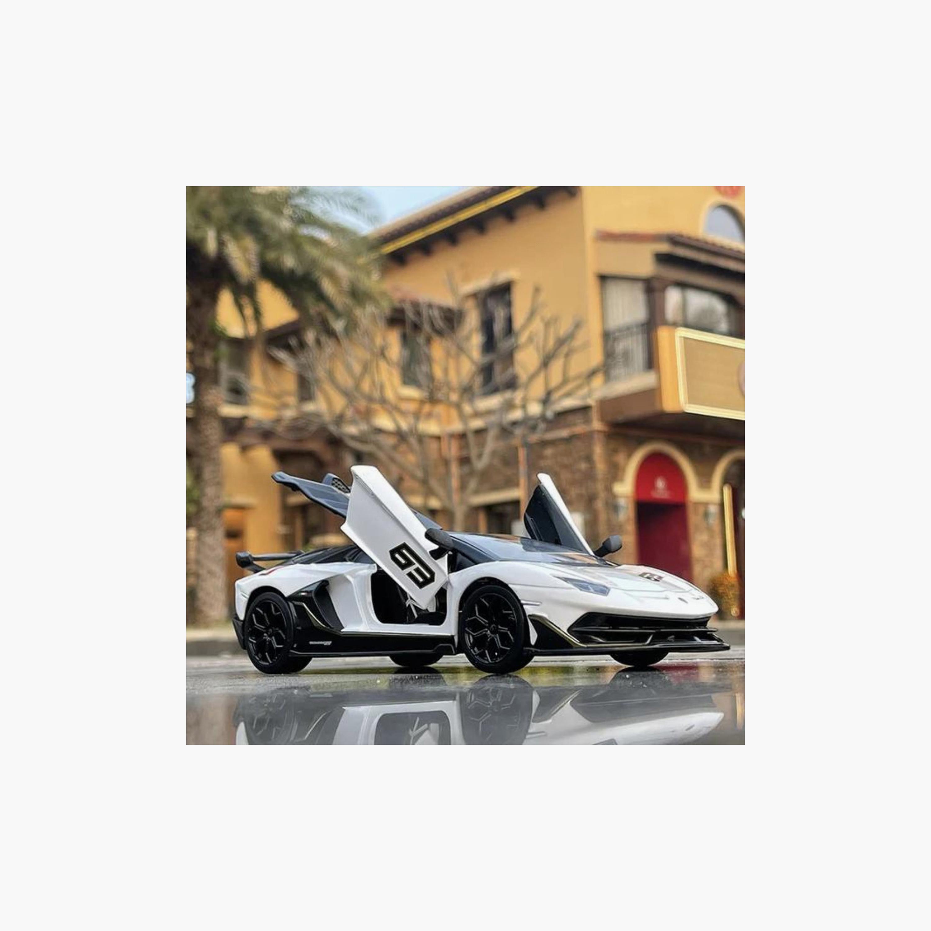 مركبة مصبوبة لامبورجيني أفينتادور إس في جيه بيضاء إم إس زي من دي باور-toys-playvehicles-diecastcars-image-4