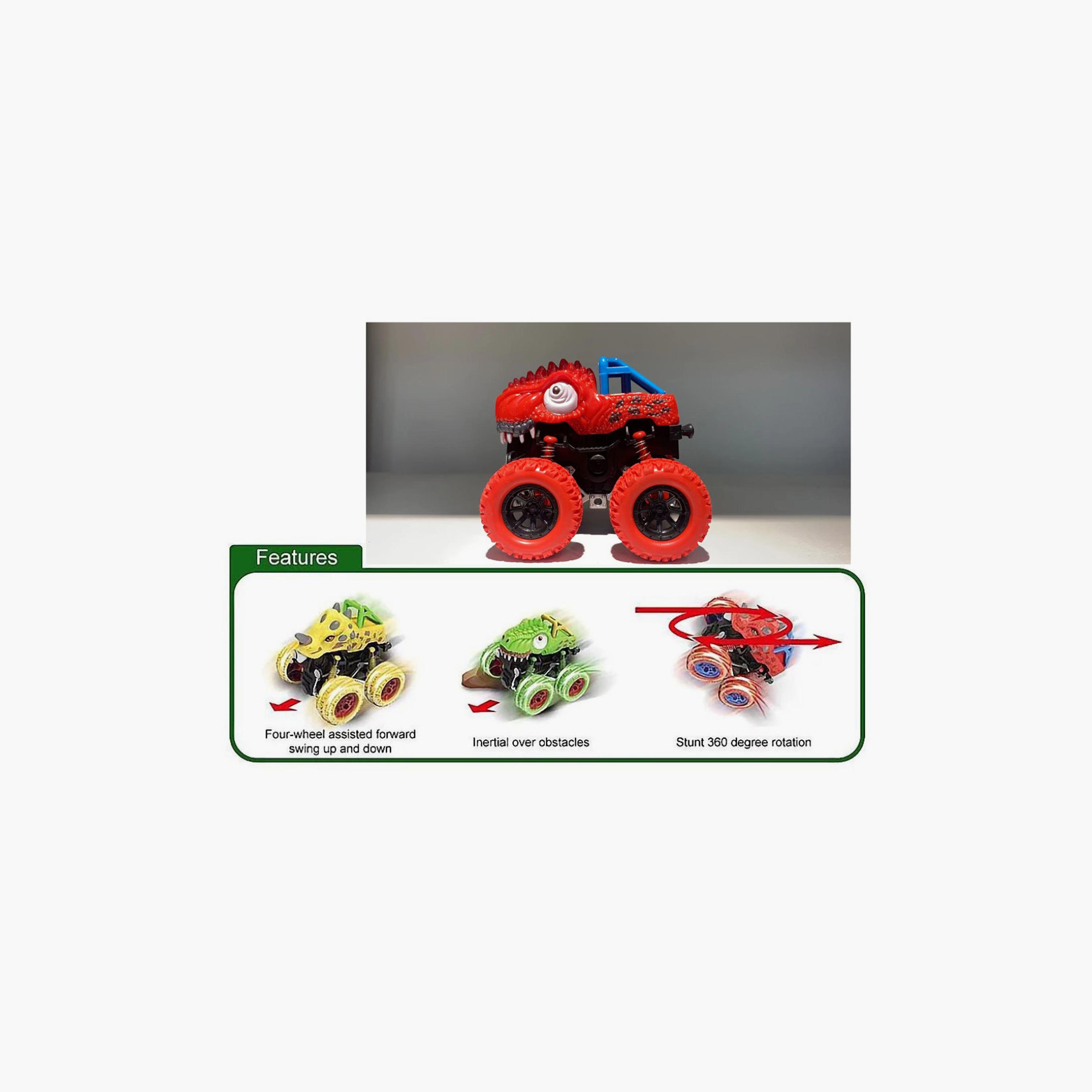 مجموعة ألعاب أسطول الديناصورات بالقصور الذاتي أحمر من دي باور-toys-playvehicles-cars-image-2