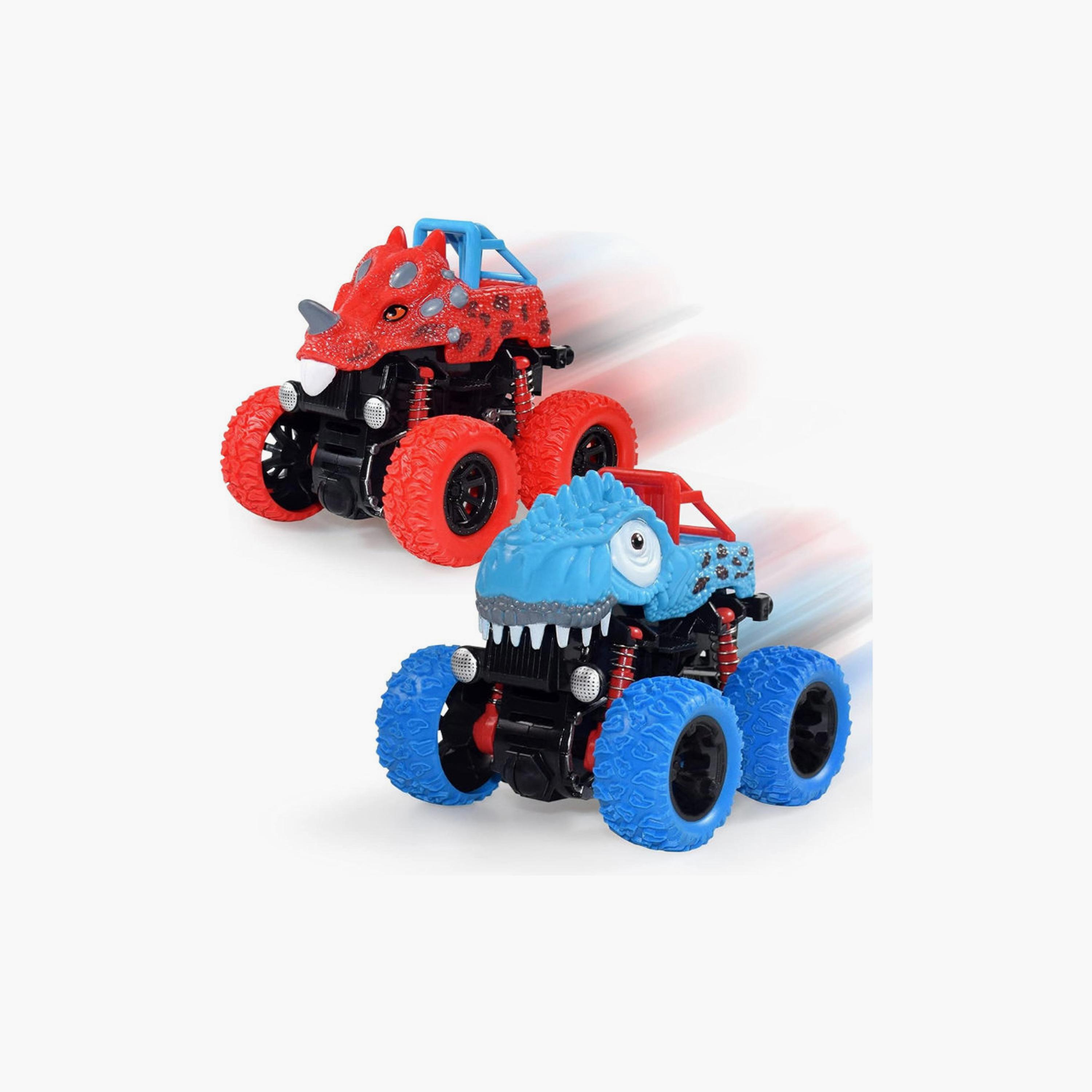 مجموعة ألعاب أسطول الديناصورات بالقصور الذاتي أحمر من دي باور-toys-playvehicles-cars-image-4