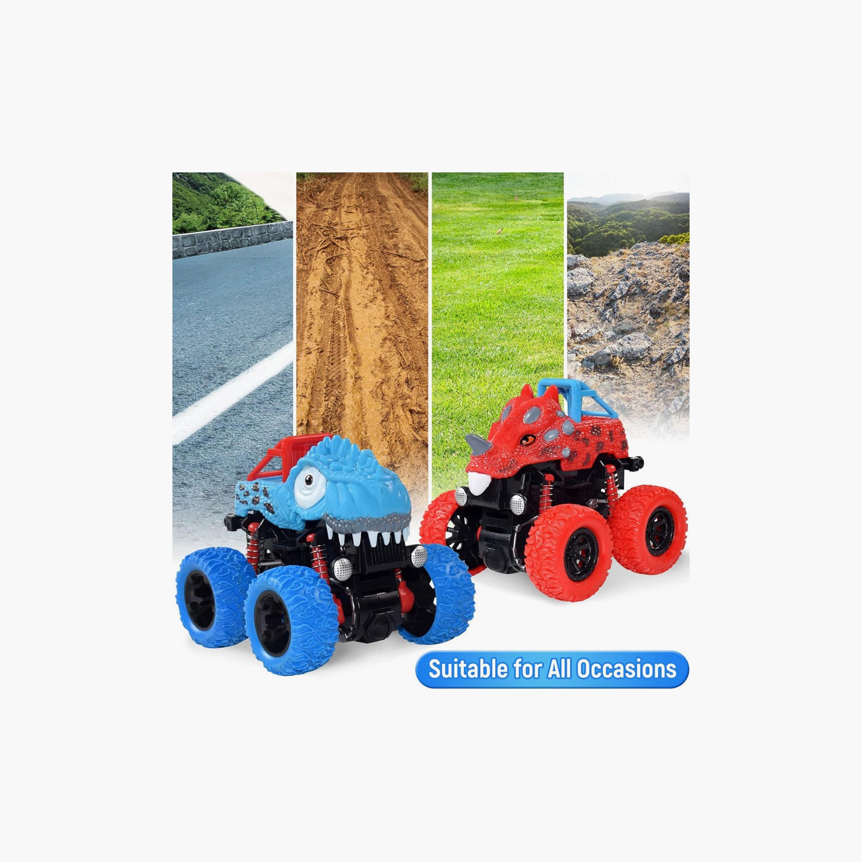 مجموعة ألعاب أسطول الديناصورات بالقصور الذاتي أحمر من دي باور-toys-playvehicles-cars-image-5