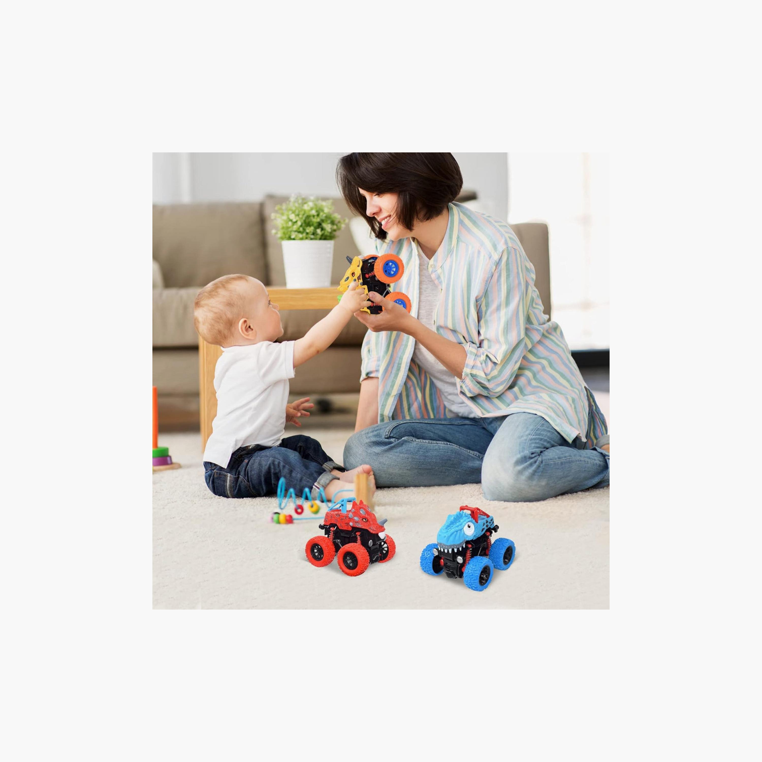 مجموعة ألعاب أسطول الديناصورات بالقصور الذاتي أحمر من دي باور-toys-playvehicles-cars-image-6