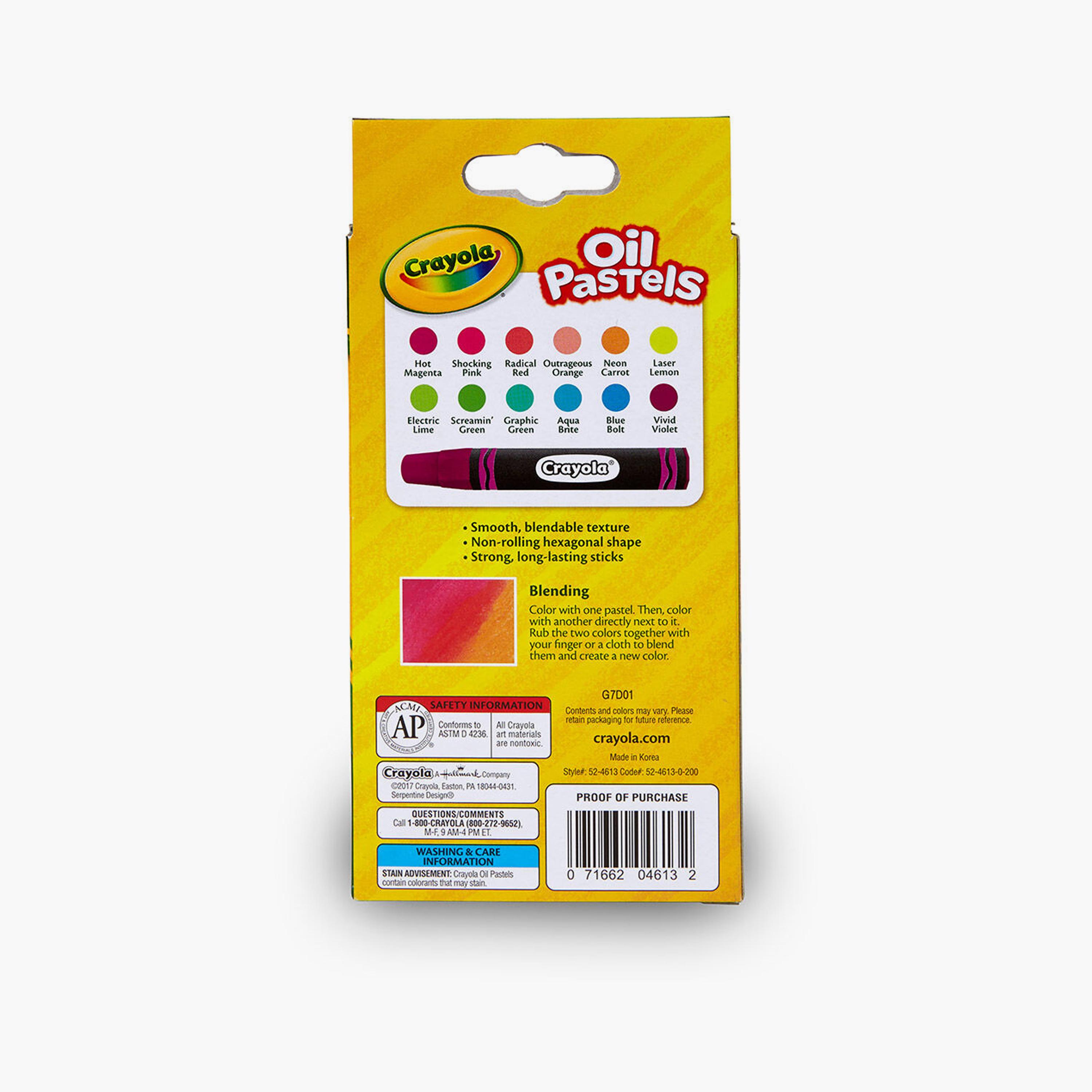 Crayola 12-Piece Oil Pastel Colors - Neon-school-artsandcrafts-image-6