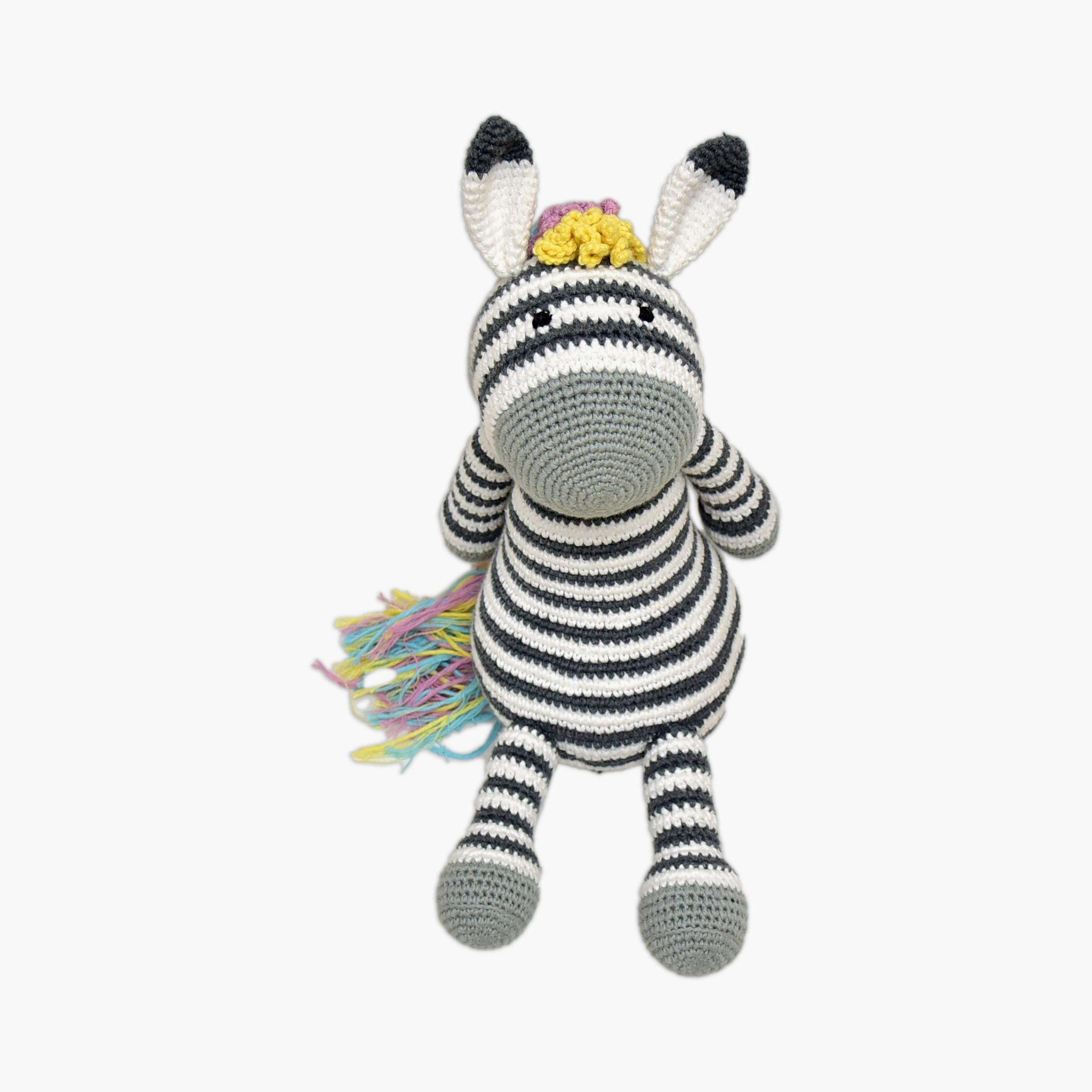 Happy Threads Handmade Crocheted Toy - Ziggy the Zebra - 12 inch-toys-dollsandplaysets-dolls-image-1