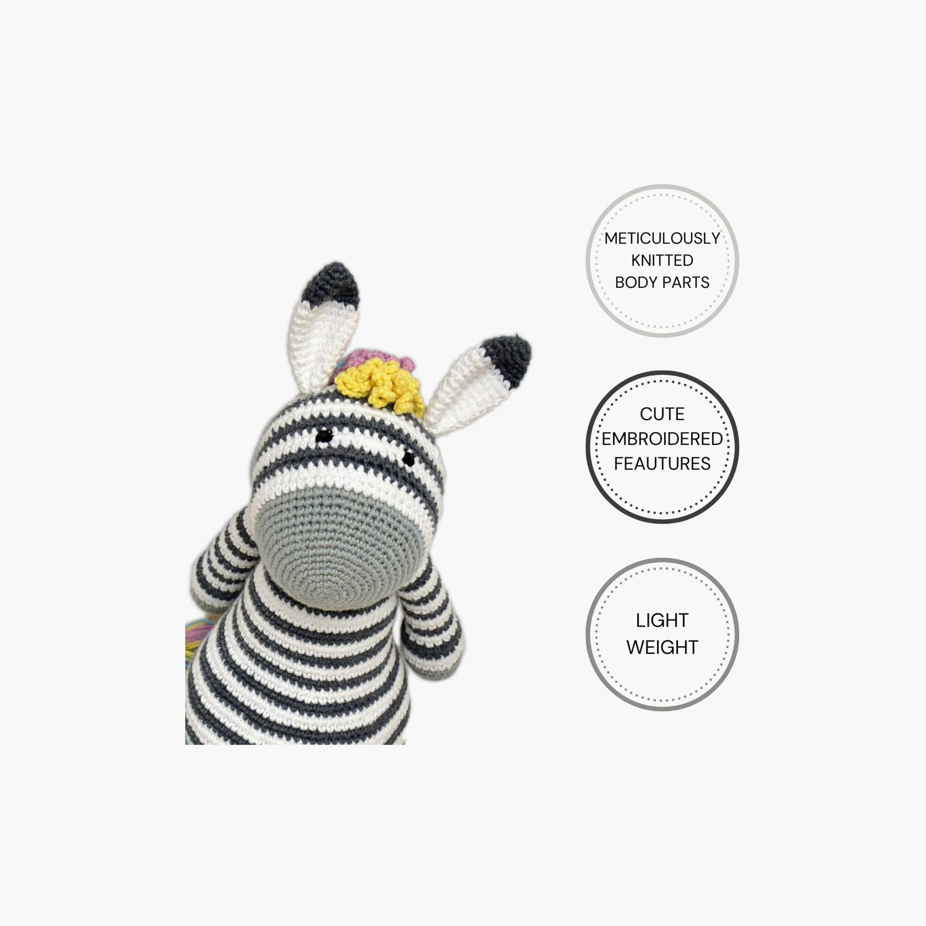Happy Threads Handmade Crocheted Toy - Ziggy the Zebra - 12 inch-toys-dollsandplaysets-dolls-image-2
