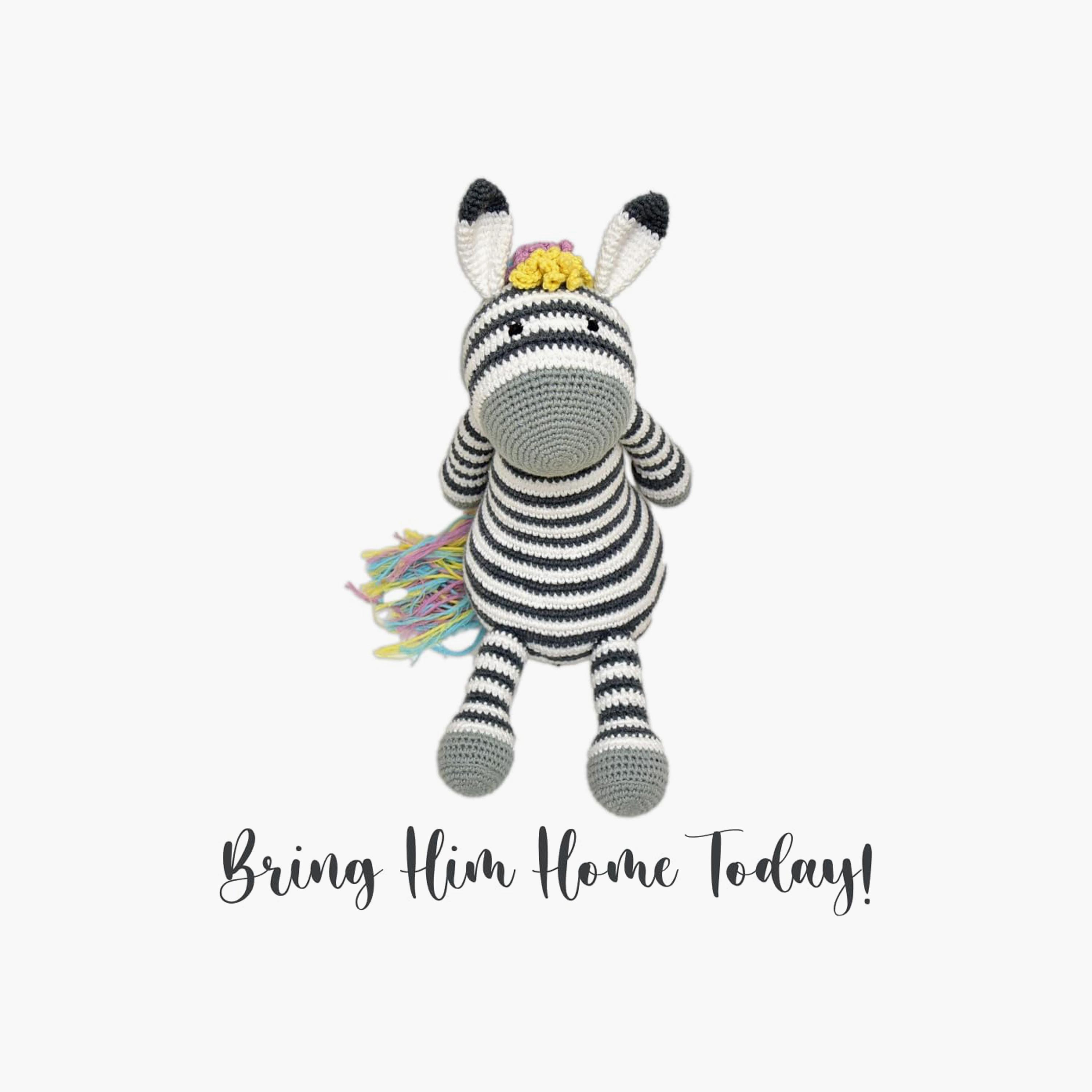 Happy Threads Handmade Crocheted Toy - Ziggy the Zebra - 12 inch-toys-dollsandplaysets-dolls-image-4