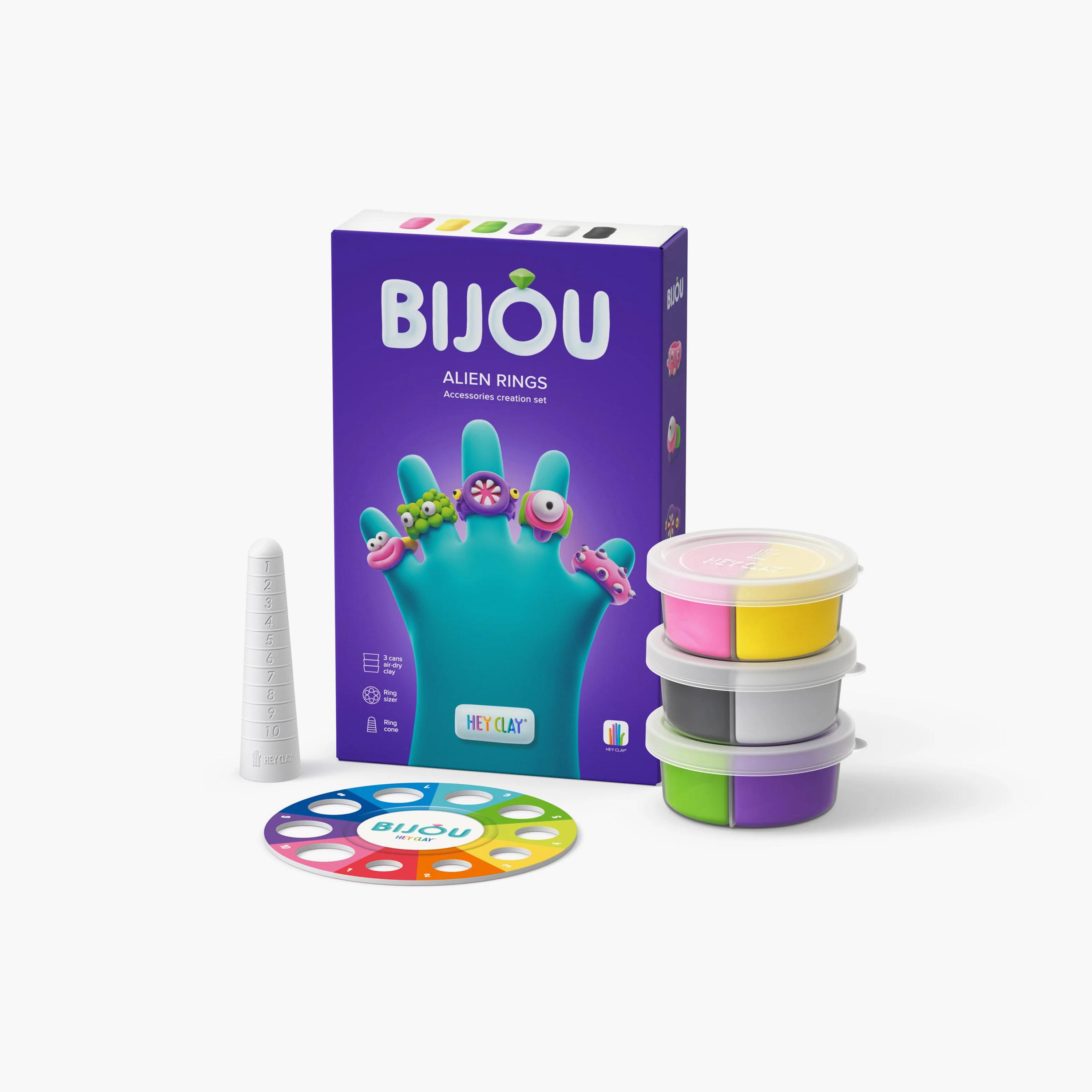 حيوانات أليفة زغبية مع 3 قطع من الصلصال يجف بالهواء - حلقات الكائن الفضائي من هي كلاي-toys-educational-doughtoys-image-2