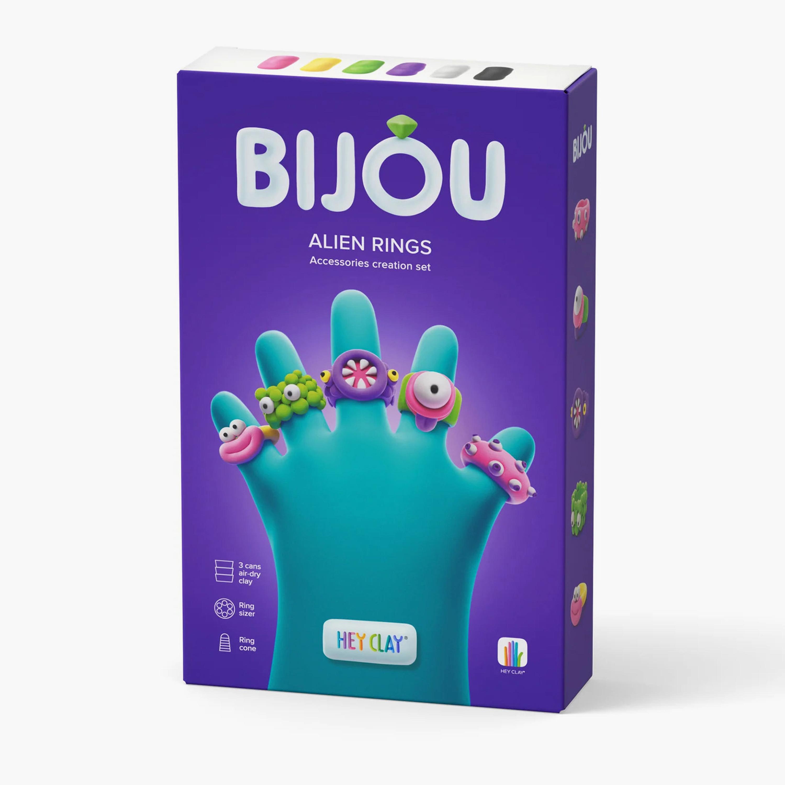 حيوانات أليفة زغبية مع 3 قطع من الصلصال يجف بالهواء - حلقات الكائن الفضائي من هي كلاي-toys-educational-doughtoys-image-3
