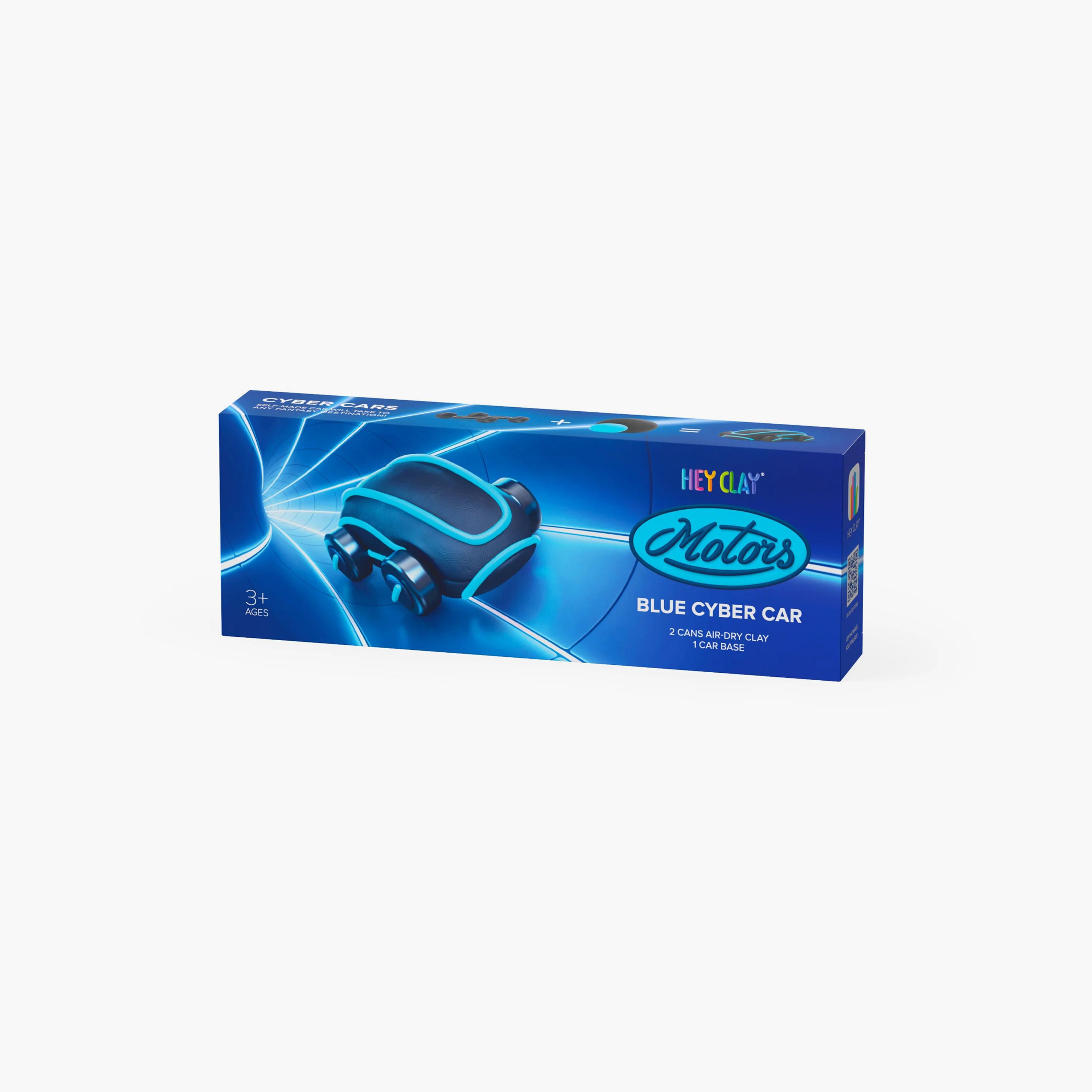 Hey Clay Cyber Car with 2-Piece Air-Dry Clay - Blue-toys-educational-doughtoys-image-2