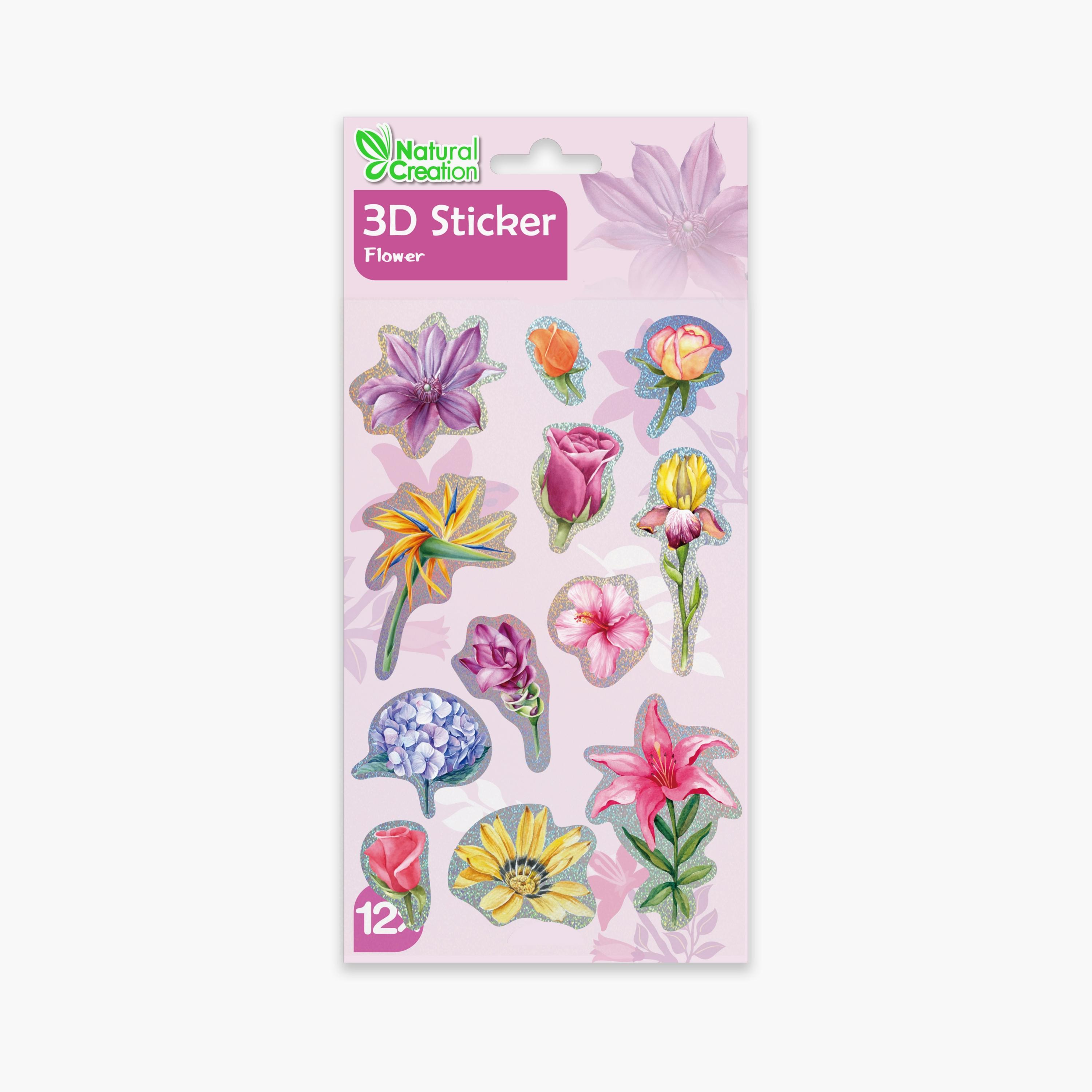 Avenir 10-Piece 3D Stickers - Flower-school-artsandcrafts-image-2