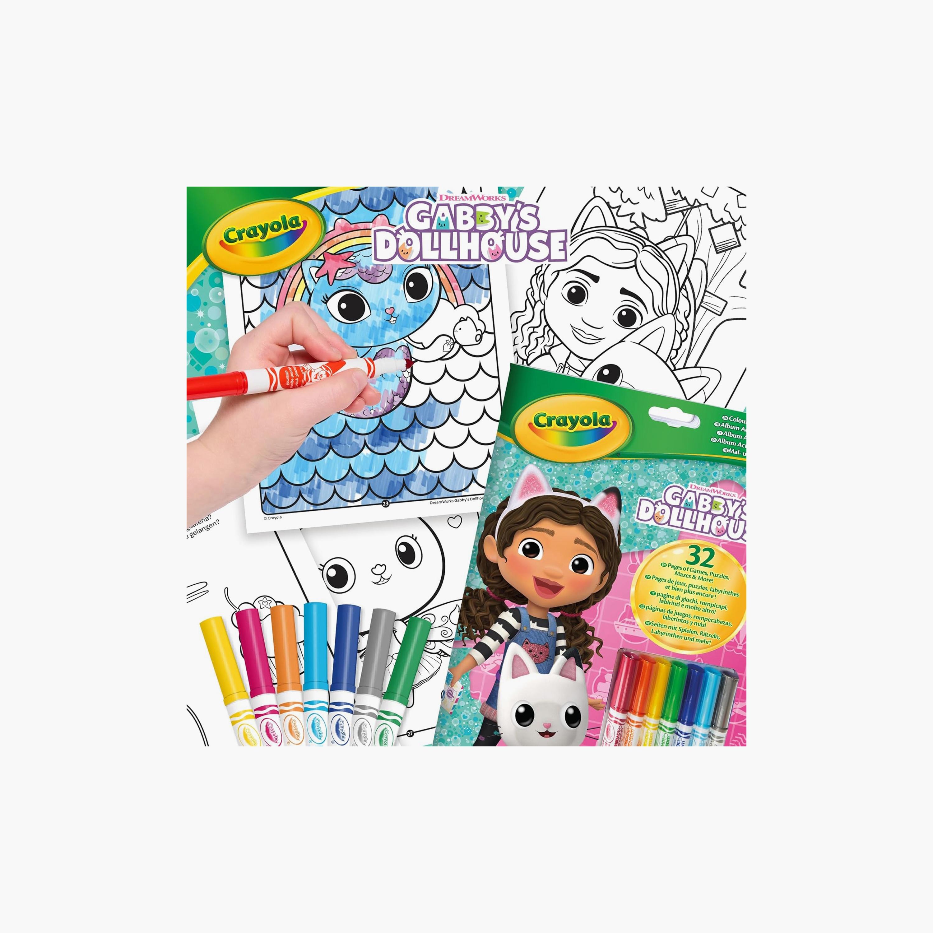 ألبوم أنشطة جابيز دول هاوس من كرايولا مع 7 أقلام لباد صغيرة قابلة للغسل-school-artsandcrafts-image-3