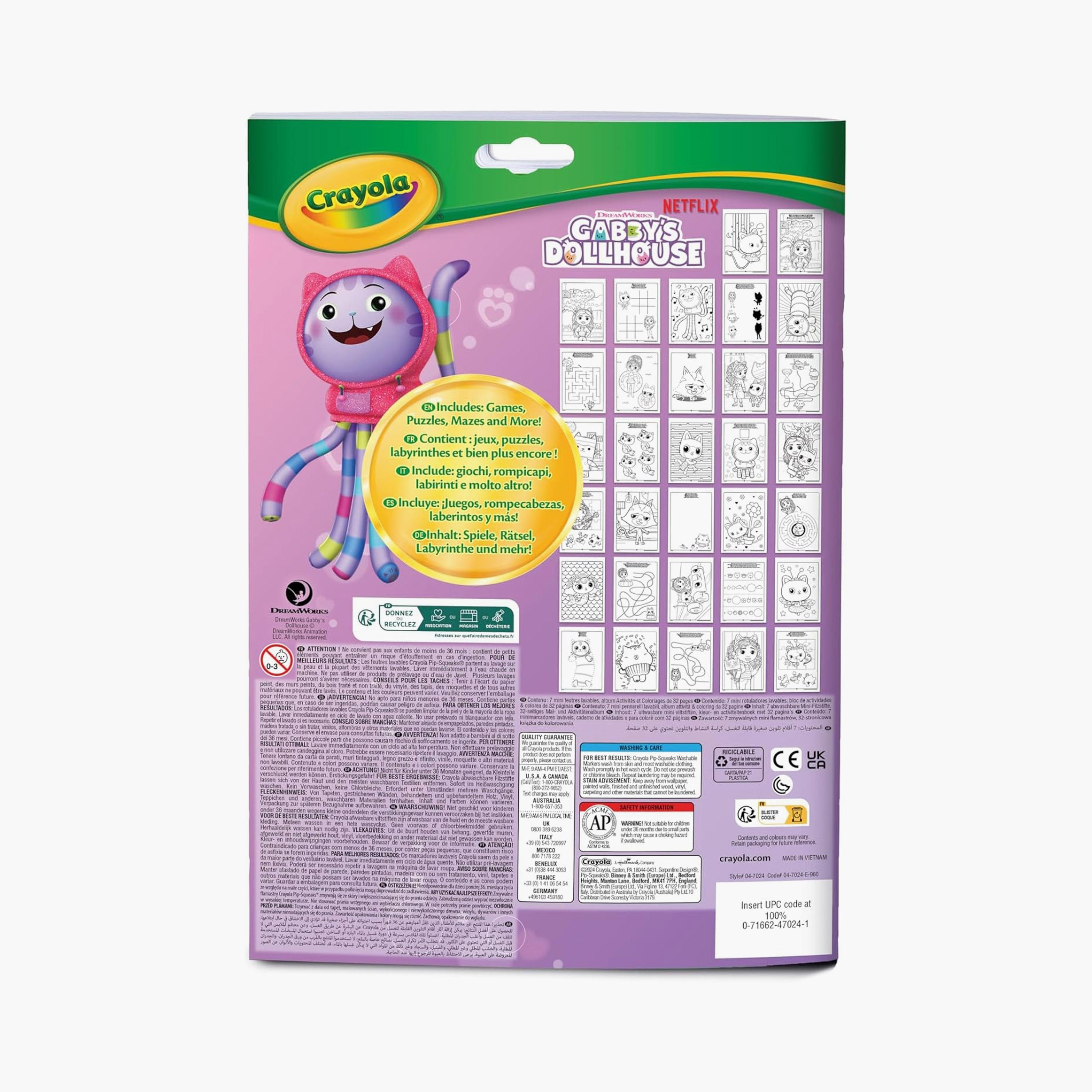 ألبوم أنشطة جابيز دول هاوس من كرايولا مع 7 أقلام لباد صغيرة قابلة للغسل-school-artsandcrafts-image-4