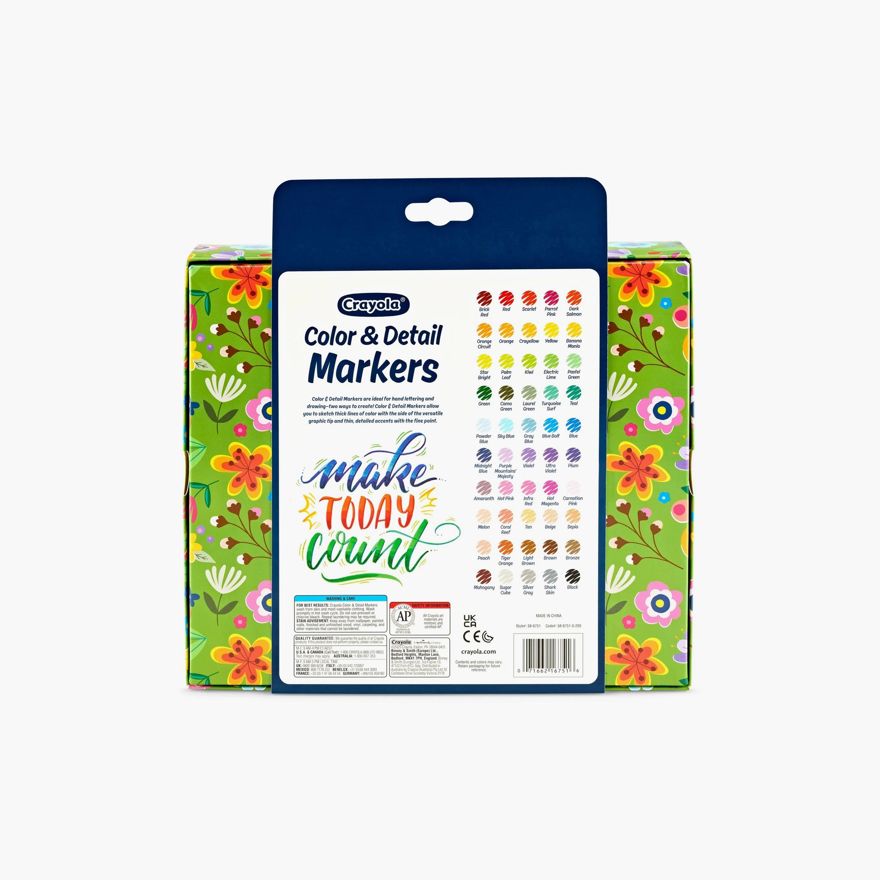 مجموعة أقلام تحديد للتلوين والتفاصيل من كرايولا - 50 قطعة-school-stationery-sets-image-5
