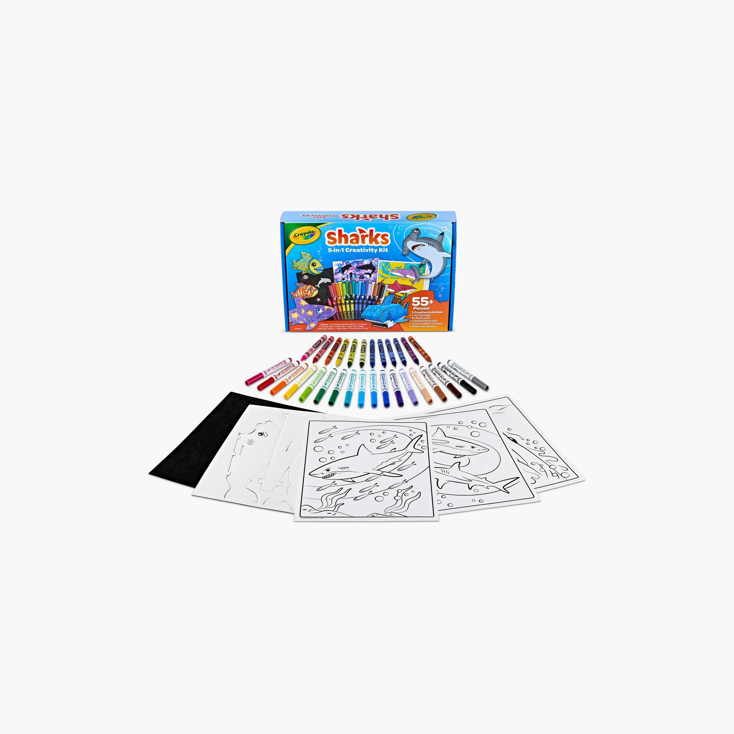 Crayola Sharks 5-in-1 Creativity Kit – Ocean-Theme-school-stationery-sets-image-1