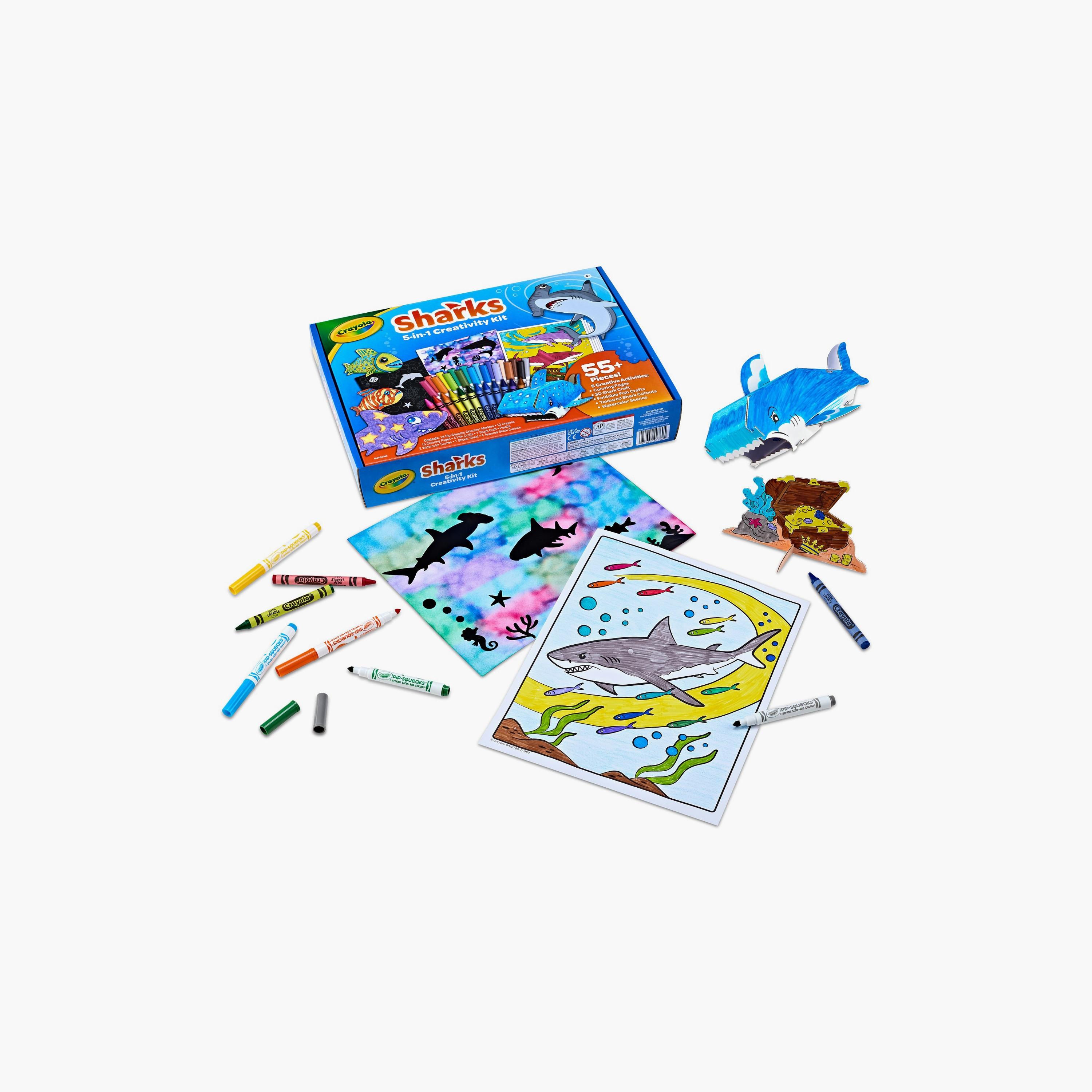Crayola Sharks 5-in-1 Creativity Kit – Ocean-Theme-school-stationery-sets-image-2